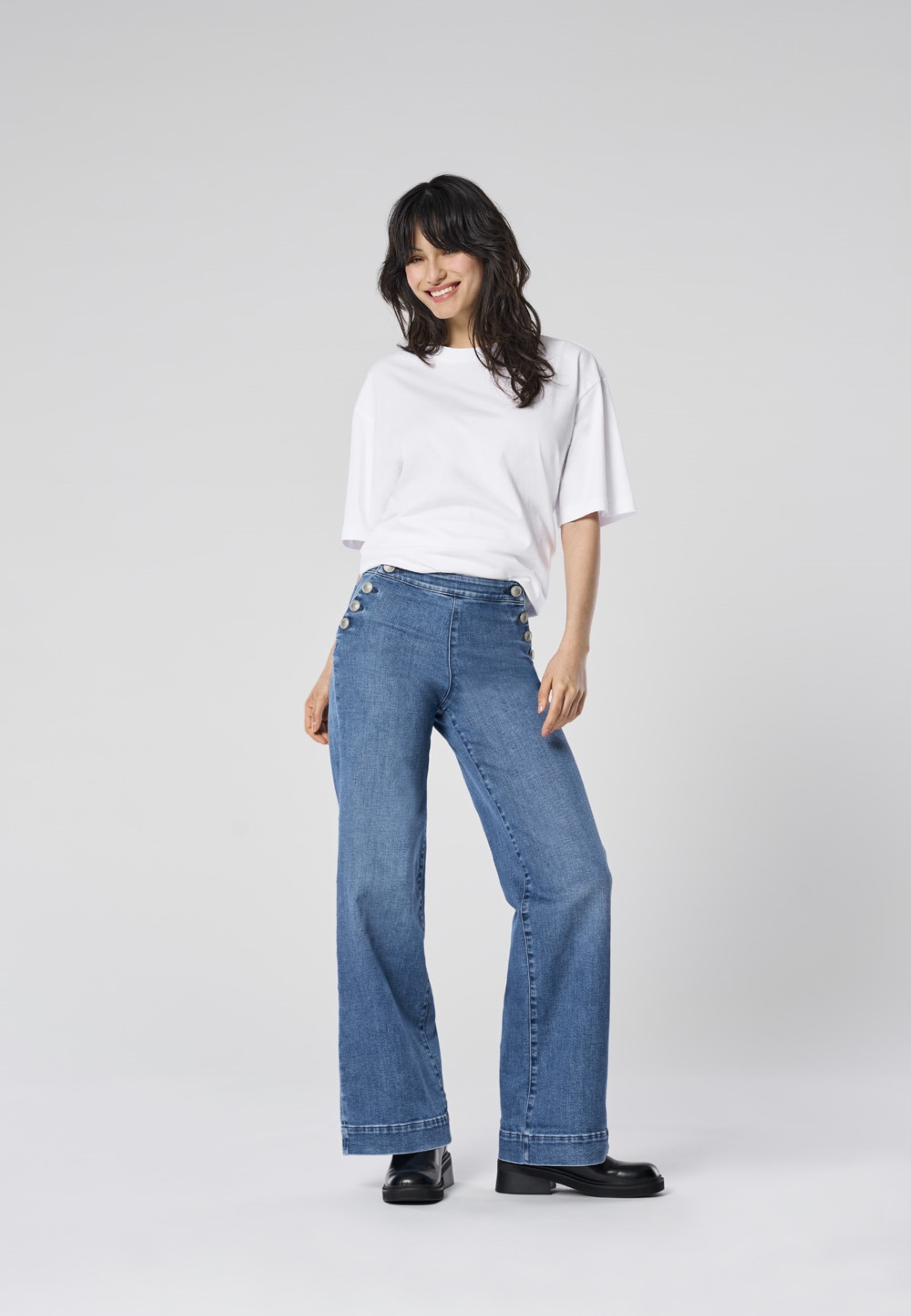 Only Madison High Waist Wide Leg Jeans Medium Blue Denim 28/32 3