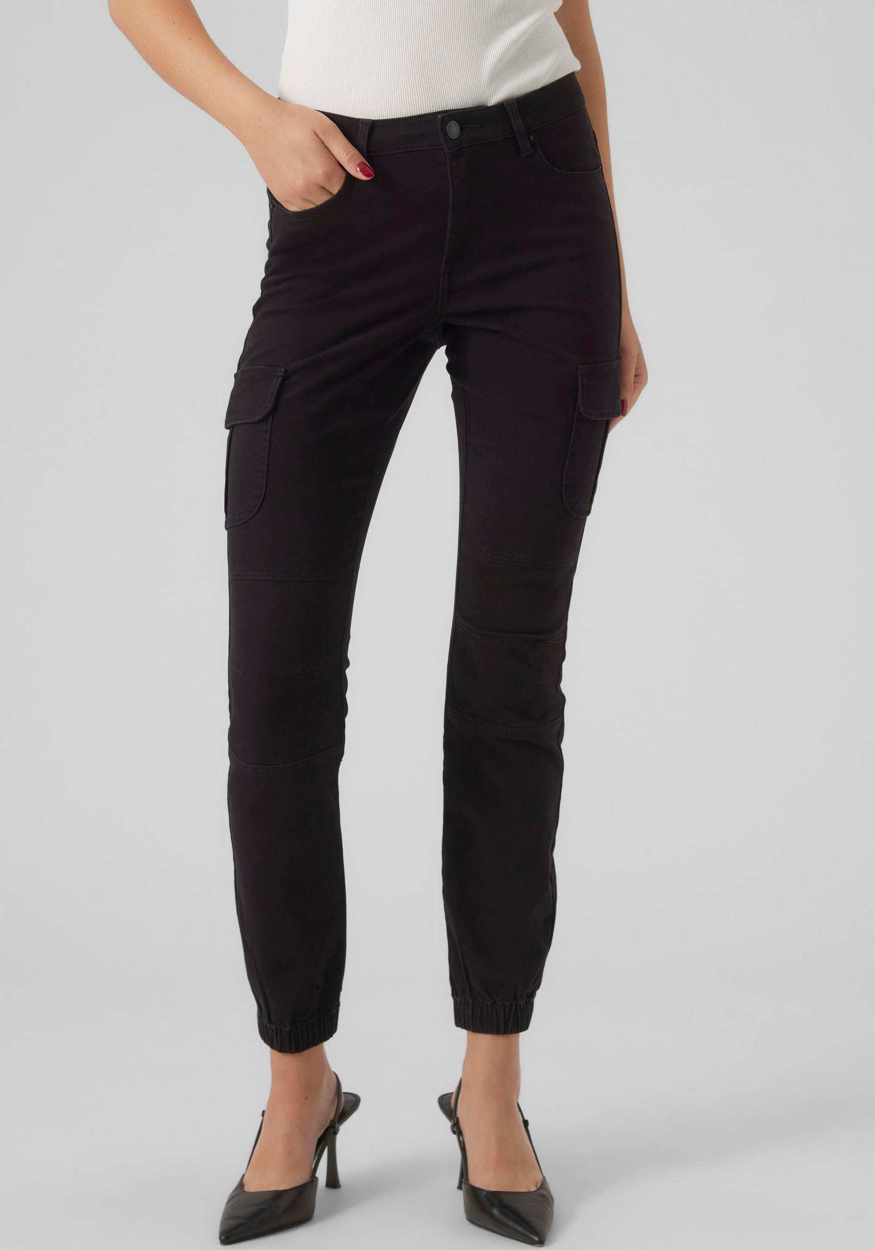 Vero Moda Cargohose "VMIVY MR ANKLE CARGO PANTS NOOS"