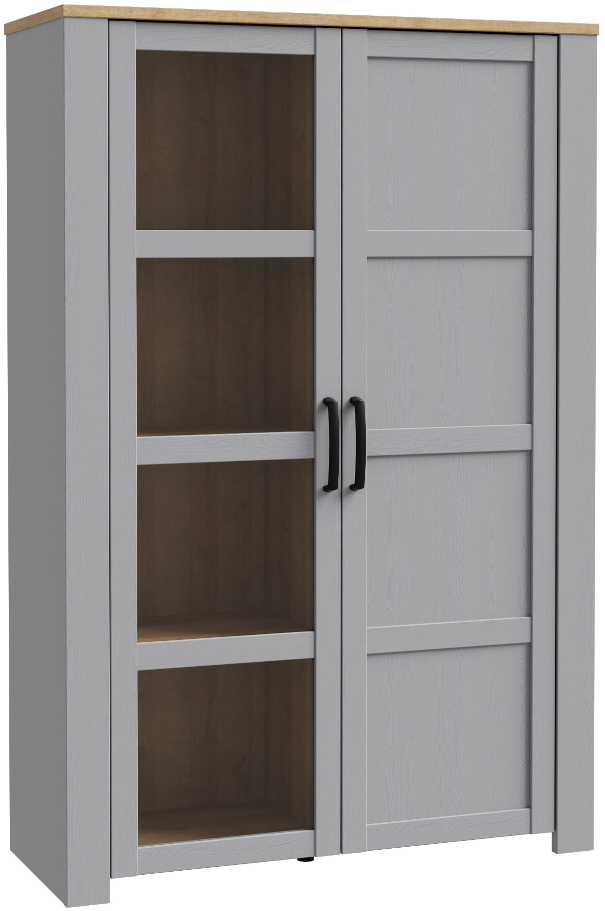 Bohol Display Cabinet in Riviera Oak/Grey Oak, none