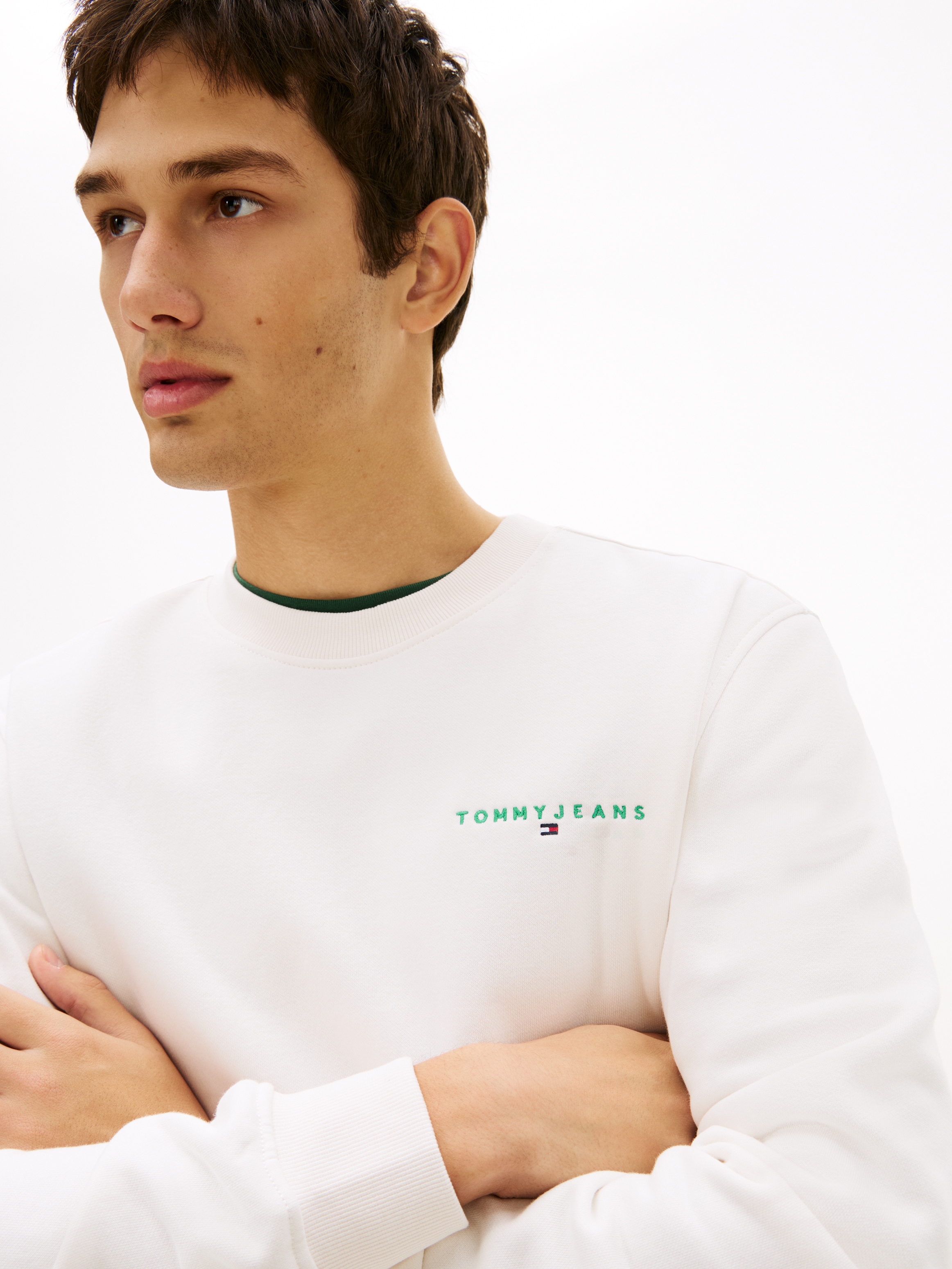 Tommy Jeans Sweatshirt »TJM REG LINEAR CREW EXT«, mit Logostickerei
