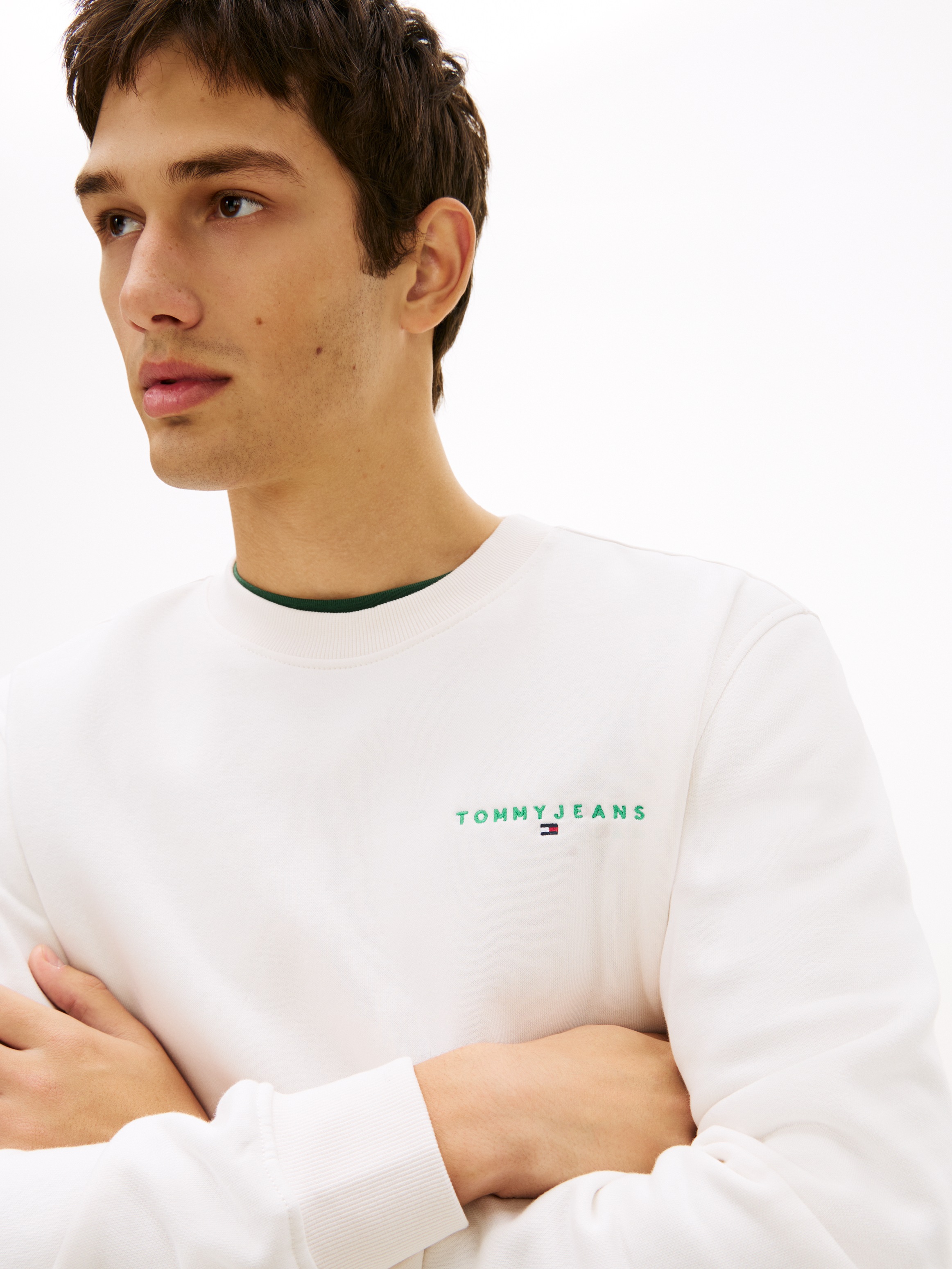 Tommy Jeans Sweatshirt "TJM REG LINEAR CREW EXT", mit Logostickerei günstig online kaufen