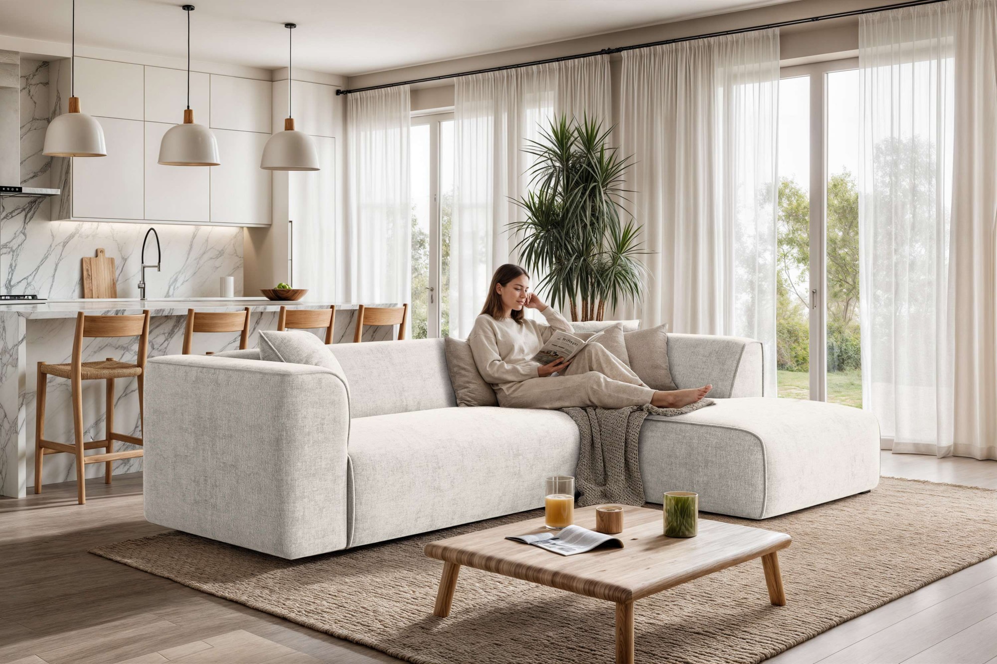 OTTO home Ecksofa "Merid L-Form, Sofa-Fix, B: 254 cm - OTTO. Verlässliche Qualität." Ottomane rechts/links, belastbar bis 460kg, nicht modulare Sofa