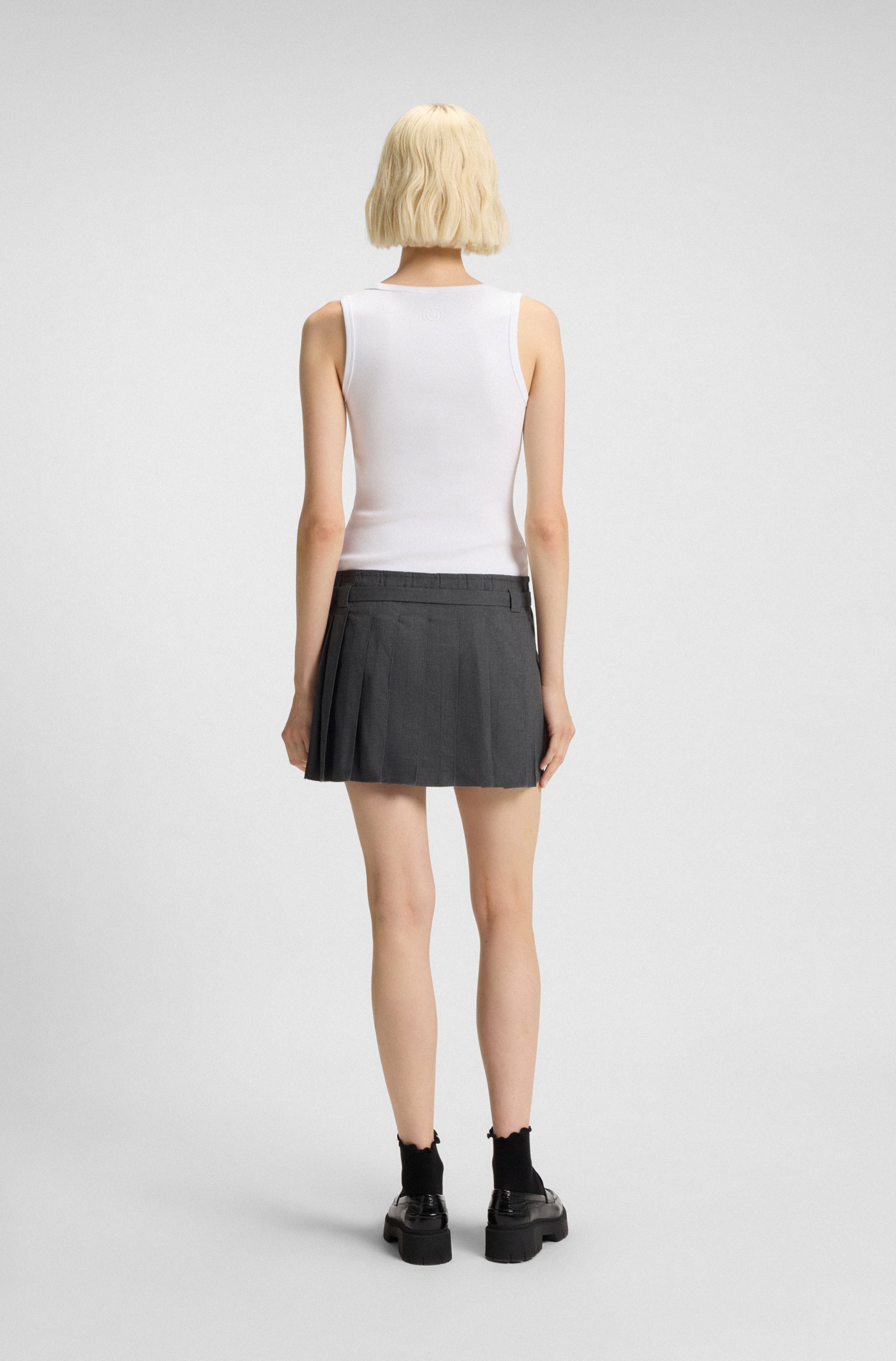 HUGO Blue Minikleid "Norila", Slim Fit, mit plissiertem Rockteil günstig online kaufen