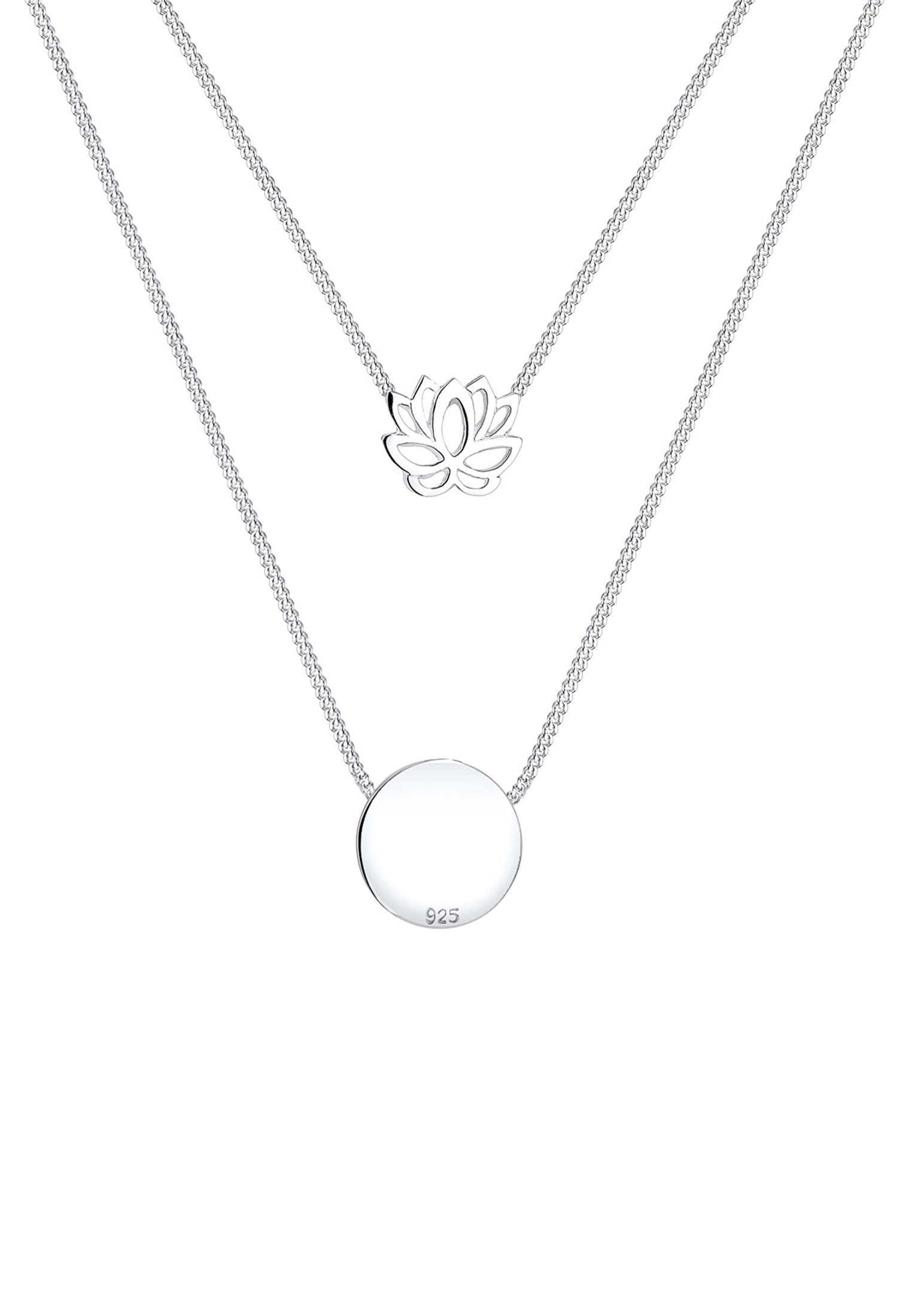 Elli Gliederkette »Lotusblume Om Symbol Yoga Mantra Layer 925 Silber«