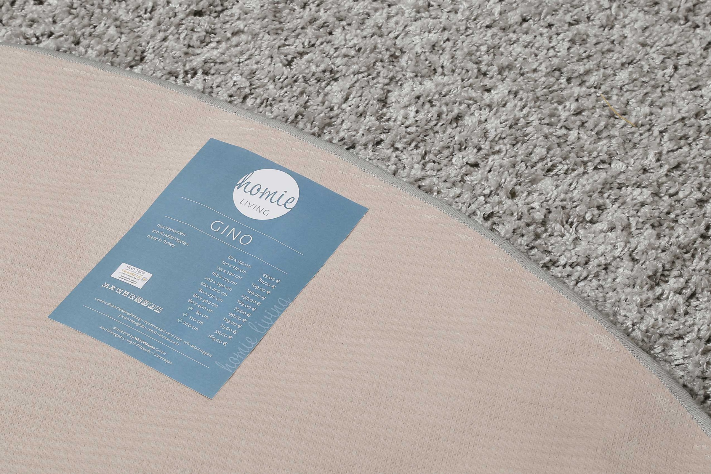 Homie Living Teppich »Gino«, rund, 30 mm Höhe, Hochflor, gewebt, weich, uni, Wohnzimmer, Schlafzimmer, waschbar