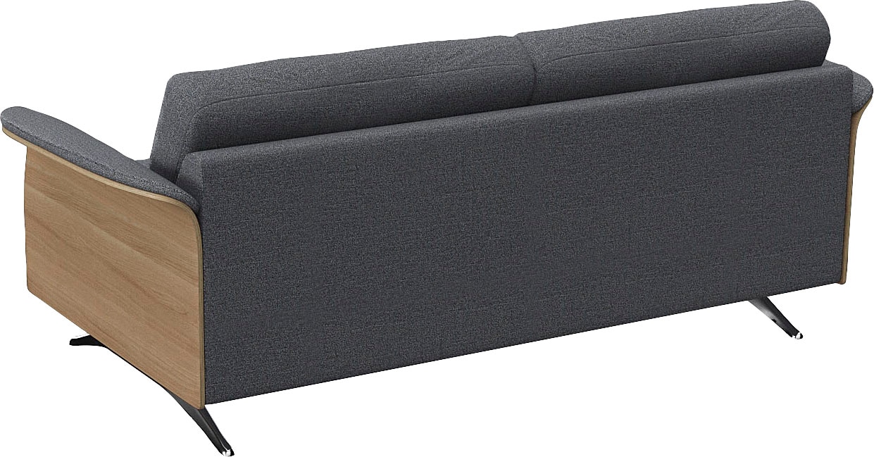 FLEXLUX 2,5-Sitzer »Glow Sofa, Couch,«, Premium-Sitz: Kaltschaum & Federkern, Arml. geölte Eiche, Fuß Alu