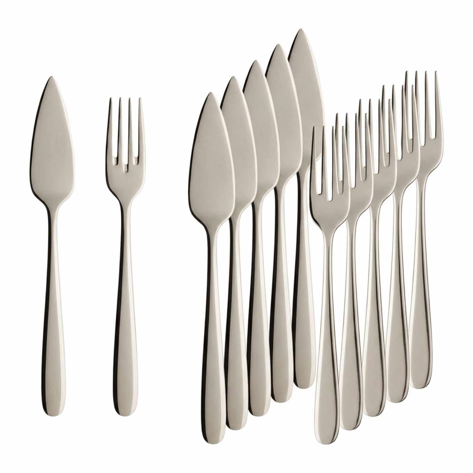 VILLEROY & BOCH Fischbesteck "Fischbesteck Daily Line 6er Set silber", 12, silber, Essbesteck-Sets, Spülmaschinenfest