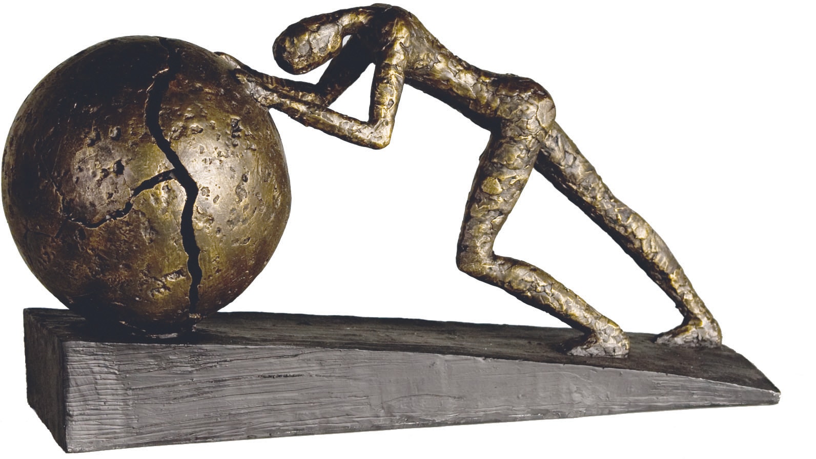 Casablanca by Gilde Dekofigur "Skulptur Heavy Ball" Dekoobjekt, Höhe 22 cm, mit Spruchanhänger, Wohnzimmer