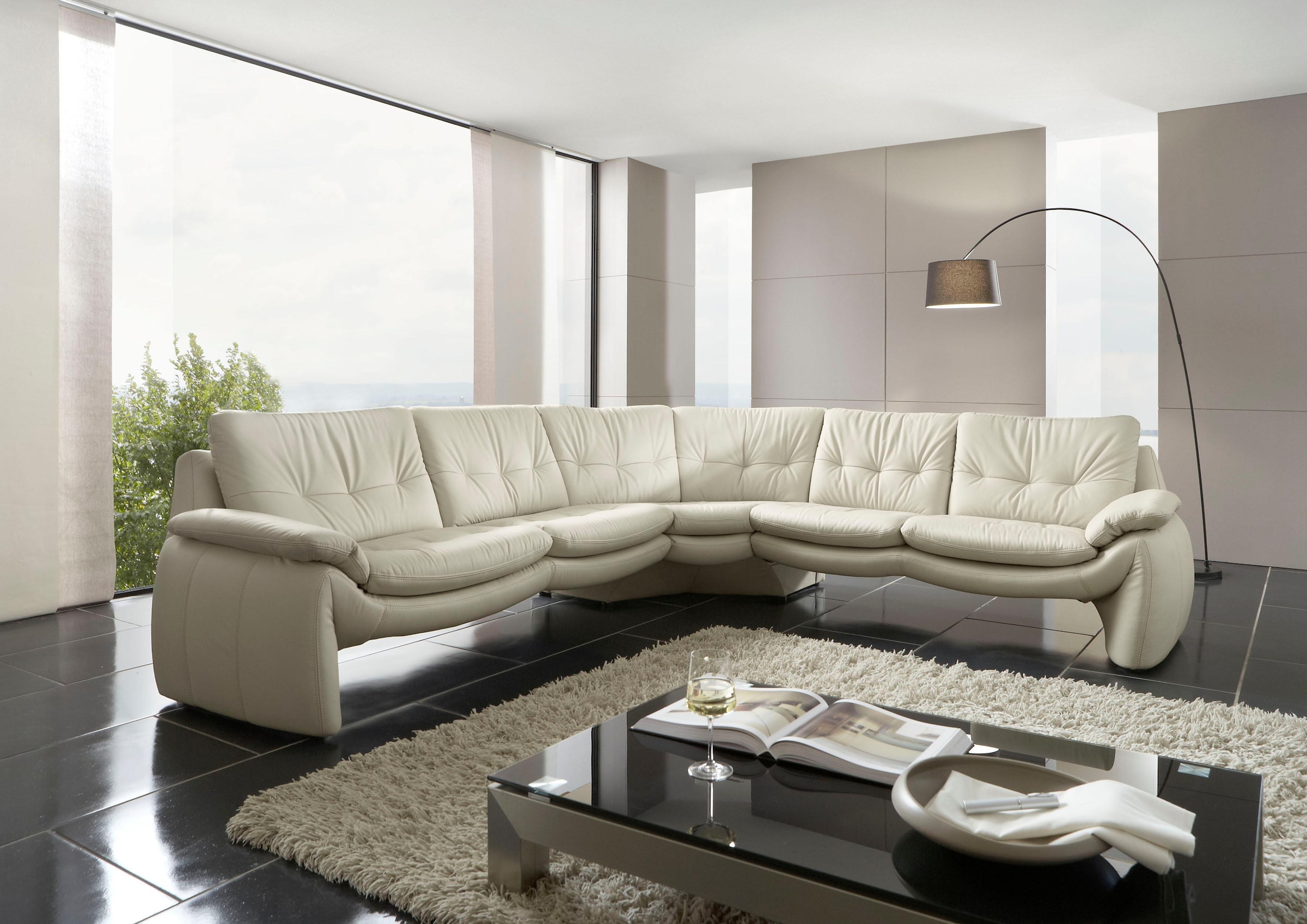 PLACES OF STYLE Ecksofa »Luna L-Form«, in einzigartiger Optik
