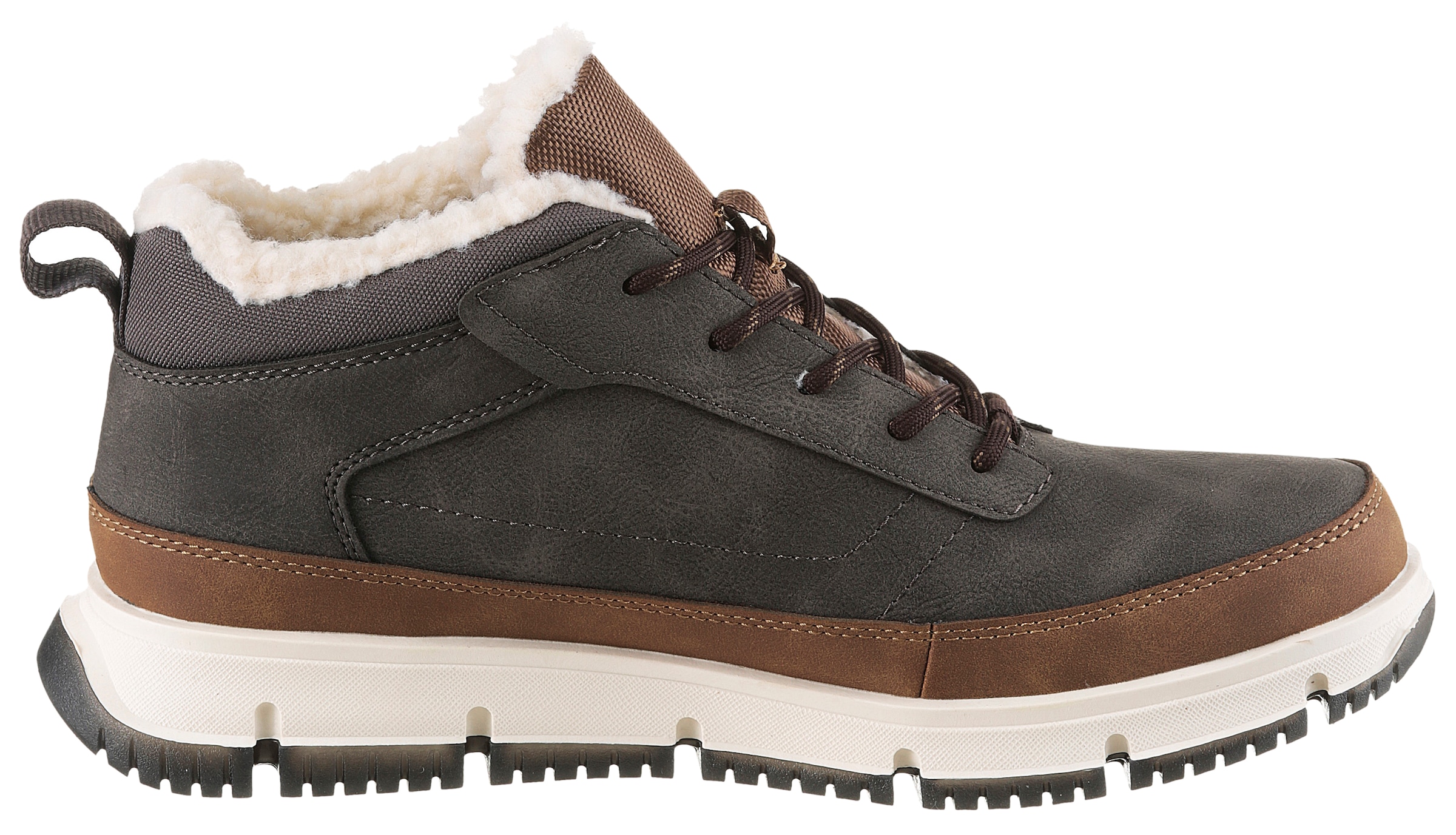 bugatti Sneaker, High Top Sneaker, Schnürboots mit modischer Profilsohle, Warmfutter