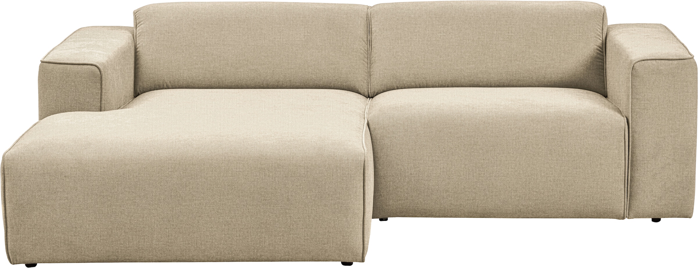 andas Ecksofa »Noord mit Kedernaht, Breite 234 cm, L-Form«, Cord, Struktur, Webstoff, mit Wellenunterfederung, Massivholzrahmen