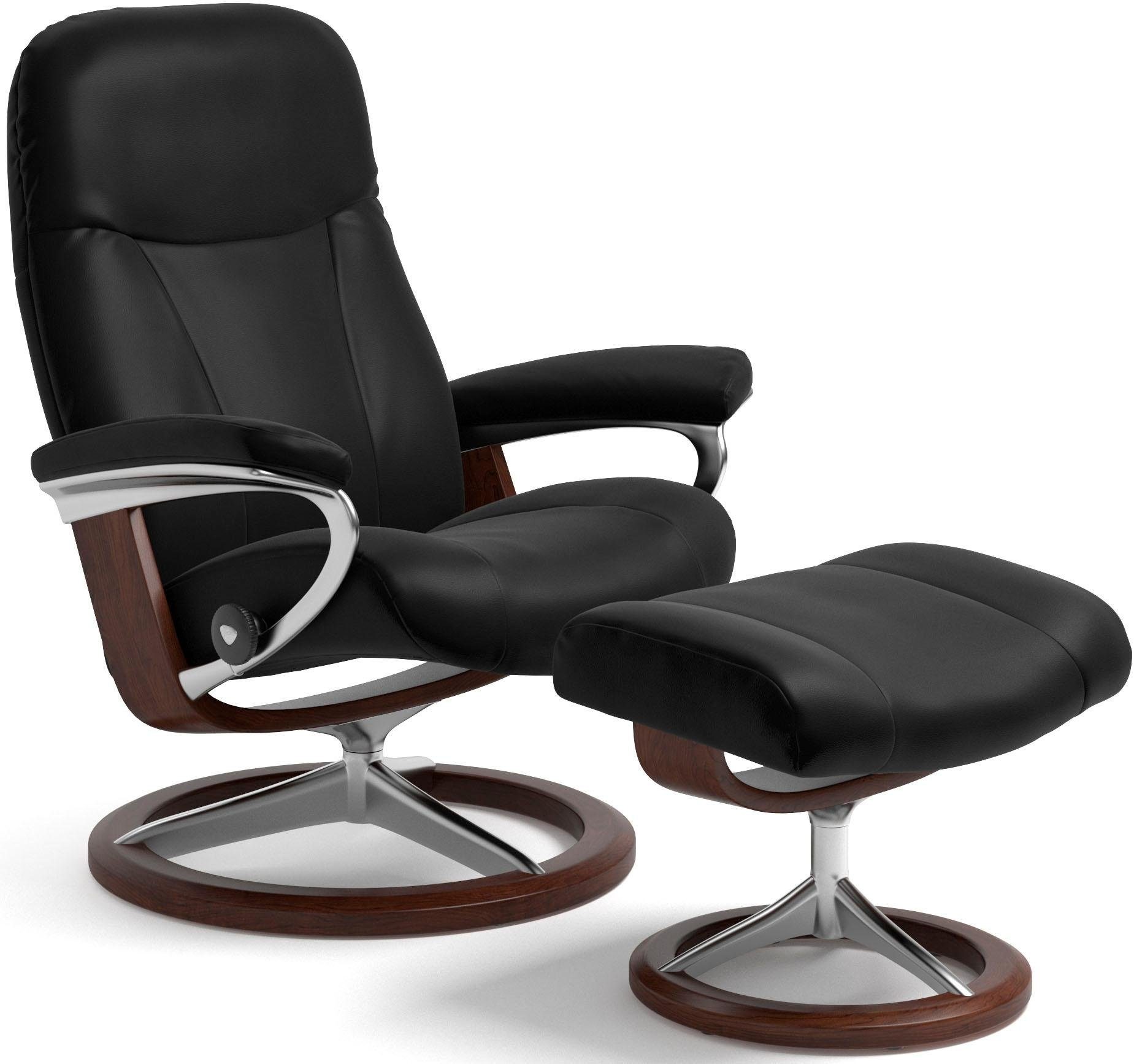 Stressless Relaxsessel "Garda", (Set, Relaxsessel mit Hocker), mit Hocker, mit Signature Base, Größe L, Gestell Braun