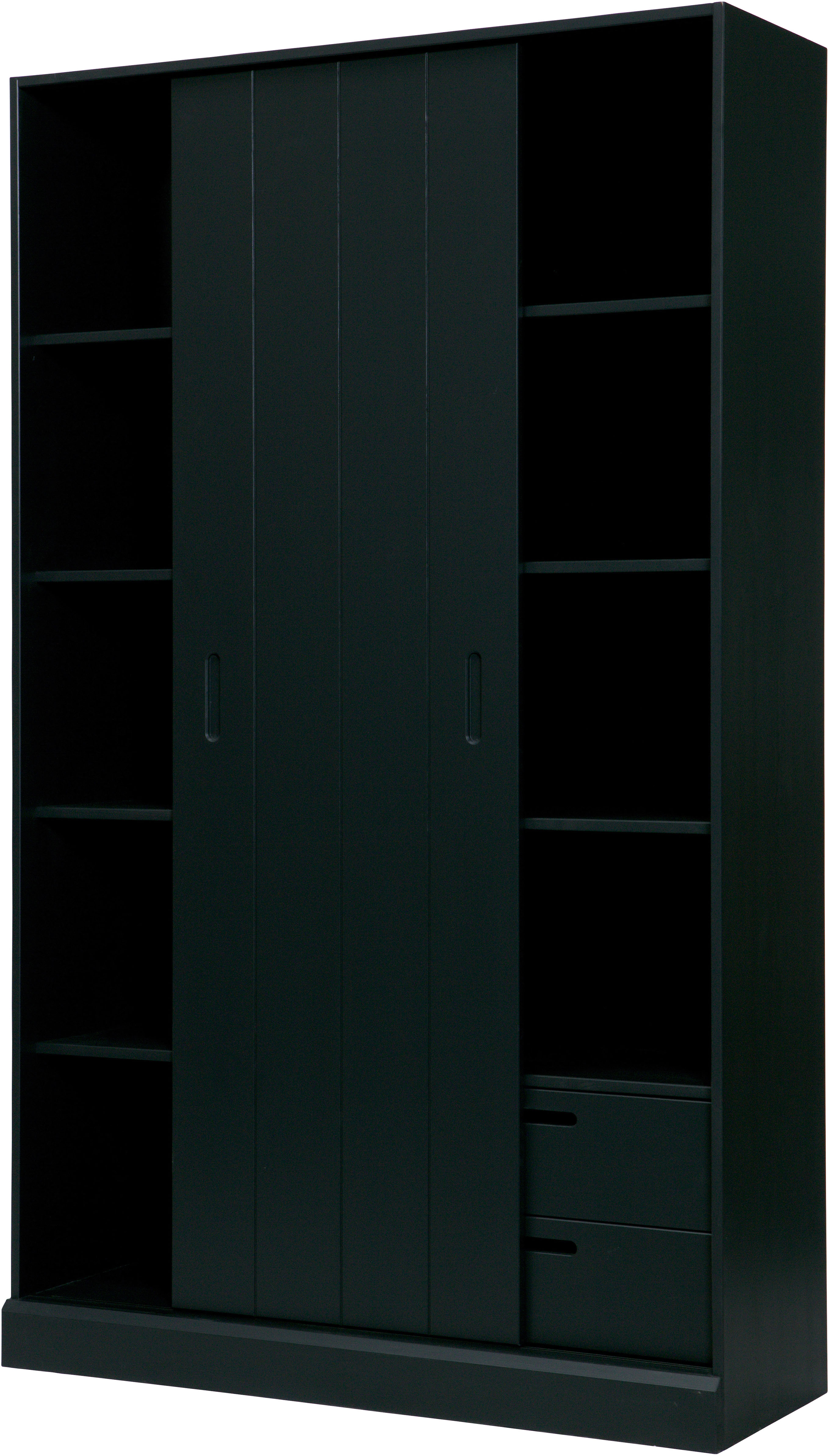 WOOOD Mehrzweckschrank "Move Massivholz Kiefernholz mit Schiebetür geschliffen 200x120x42 cm" Einfach zu montieren, Tragkraft 15 kg pro Boden, sichtbare Maserung