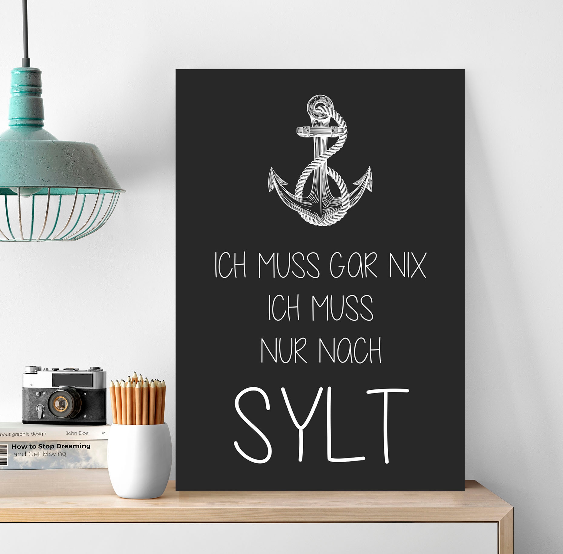 queence Metallbild "Muss nach Sylt" Anker Küste Schriftzug Schriftzüge 1 Stk. tlg. Stahlschilder