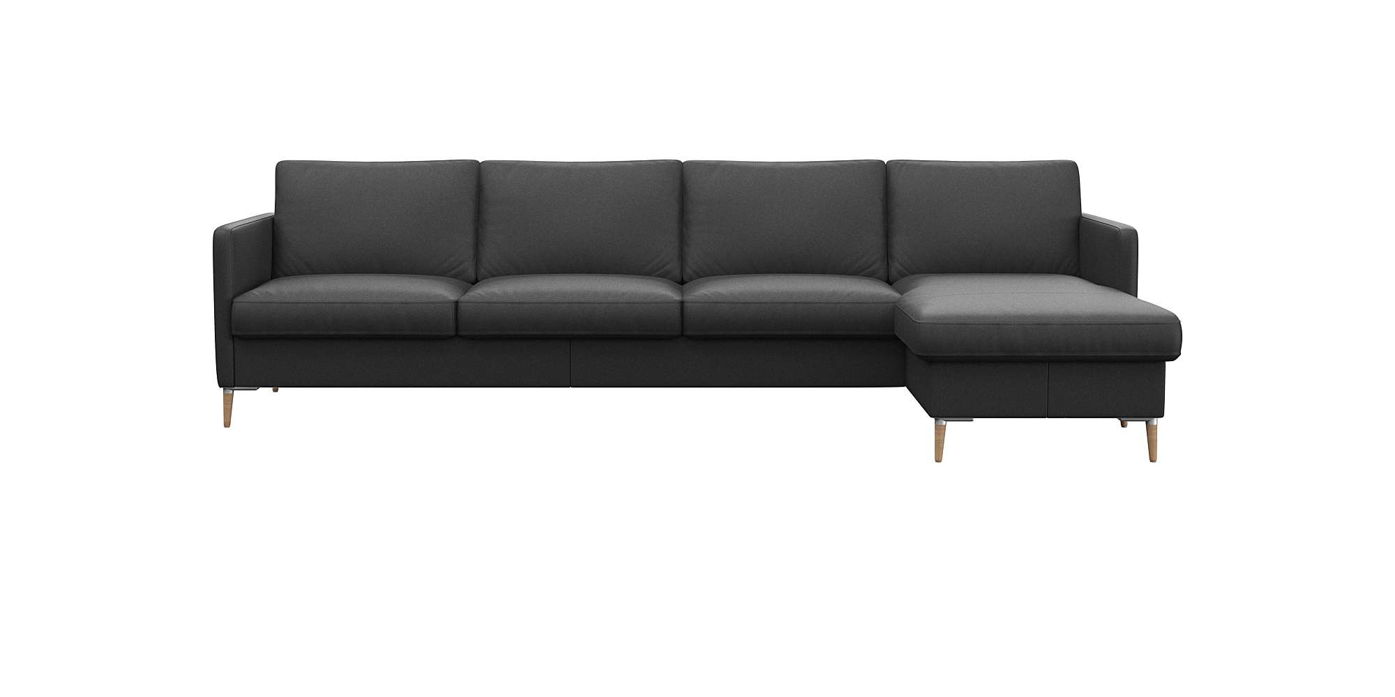 FLEXLUX Ecksofa "Fiore, L-Form, bequem und komfortabel durch hochwertigem Sitzaufbau" schmale Armlehnen, Kaltschaum, Füße Alu+ Eiche