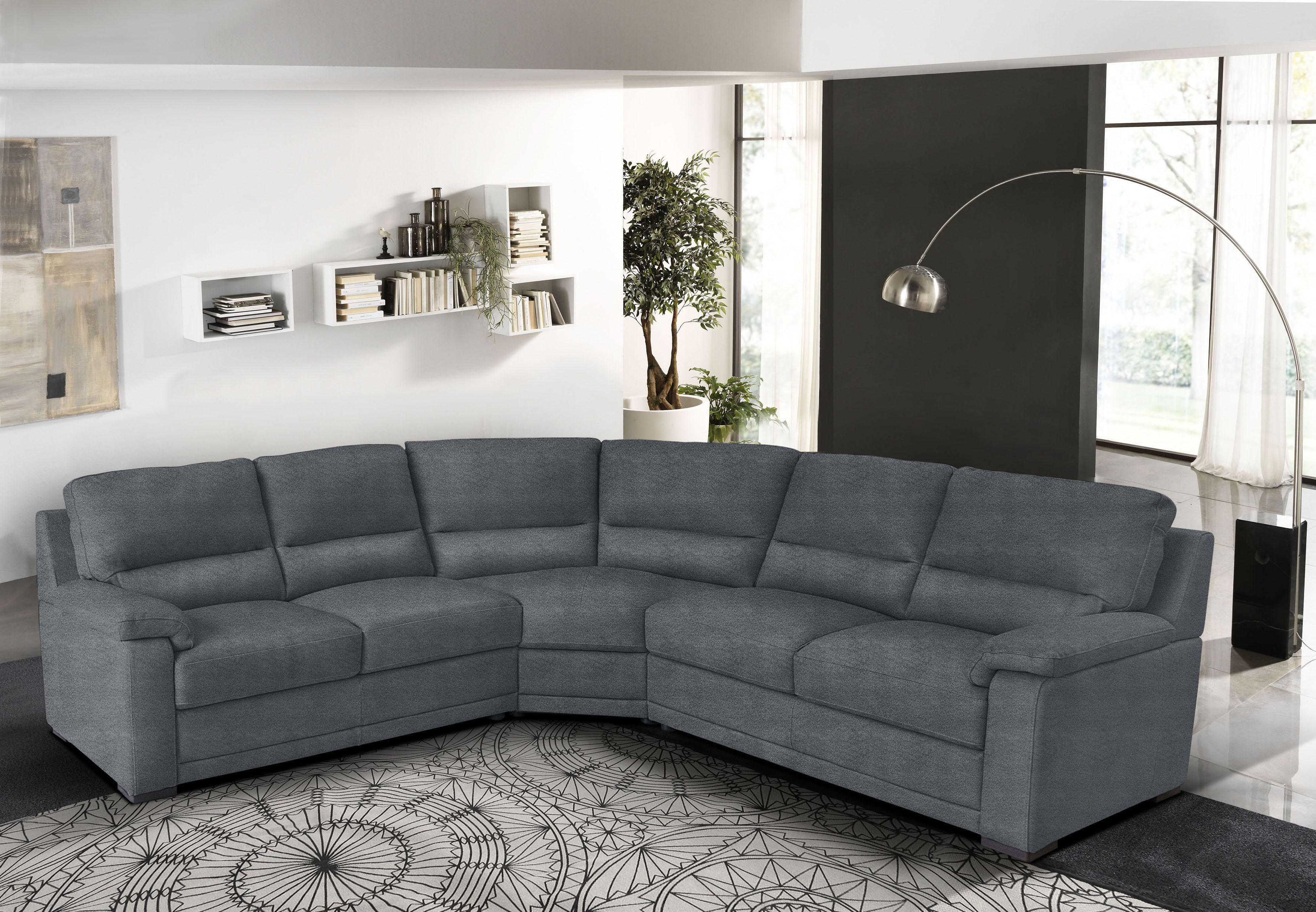 Egoitaliano Ecksofa "Doris, modernes Designerecksofa in hochwertigen Microfaserqualitäten" edle Detailverarbeitung, wahlweise fleckenabweisend oder in Lederoptik