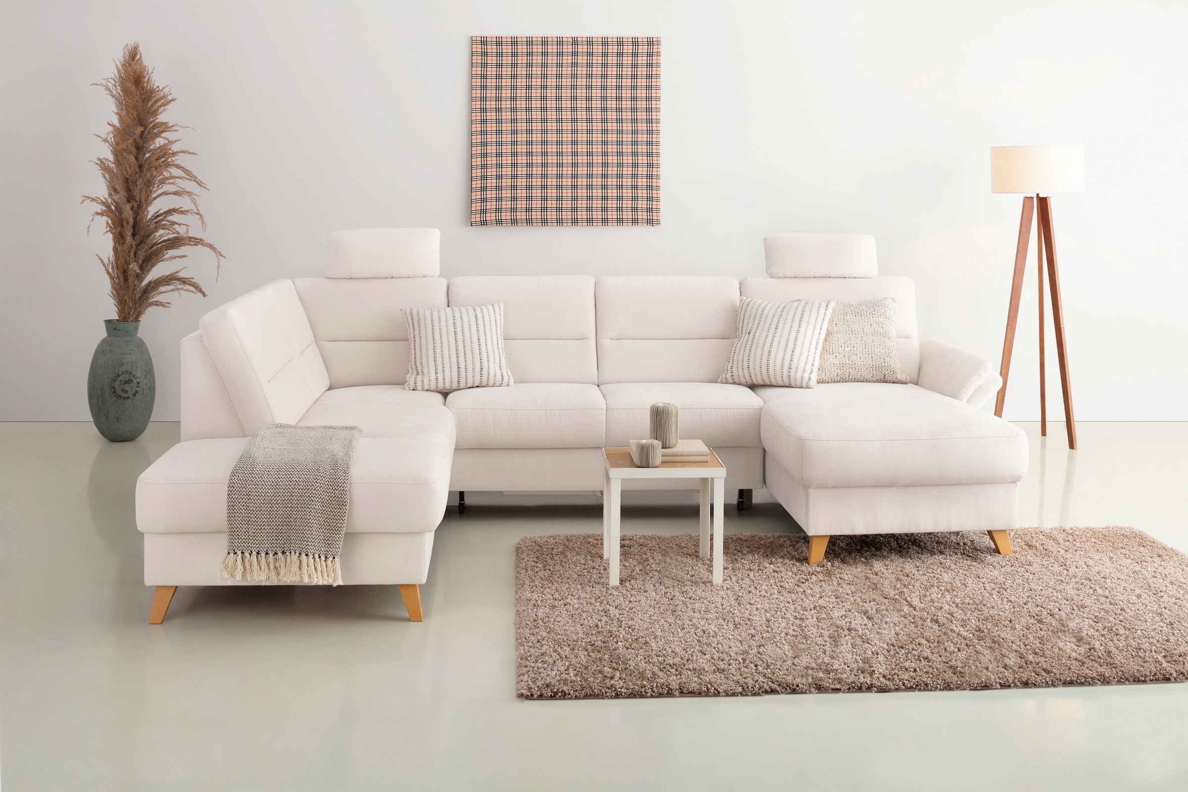 Home affaire Wohnlandschaft "Westerland U-Form" Federkern, wahlweise Bettfu günstig online kaufen