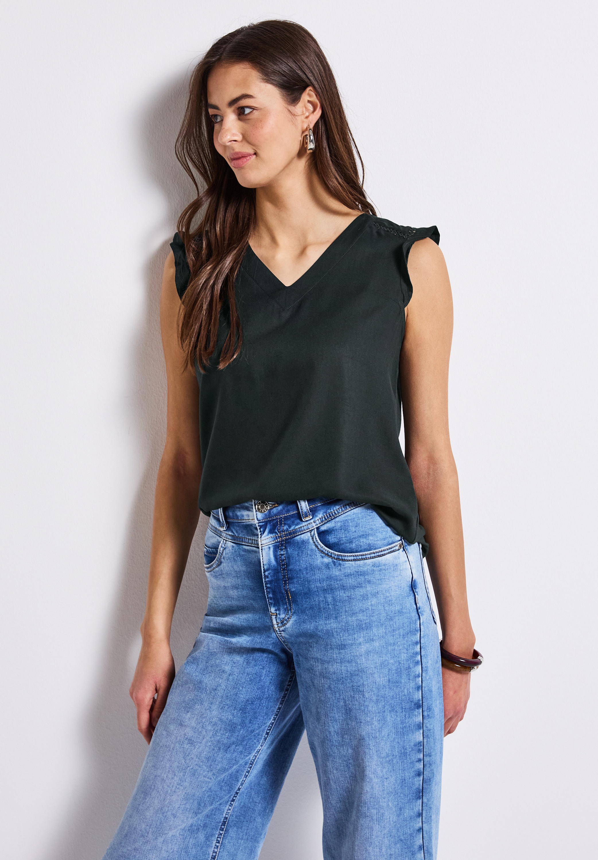 STREET ONE Shirttop mit Häkeldetails