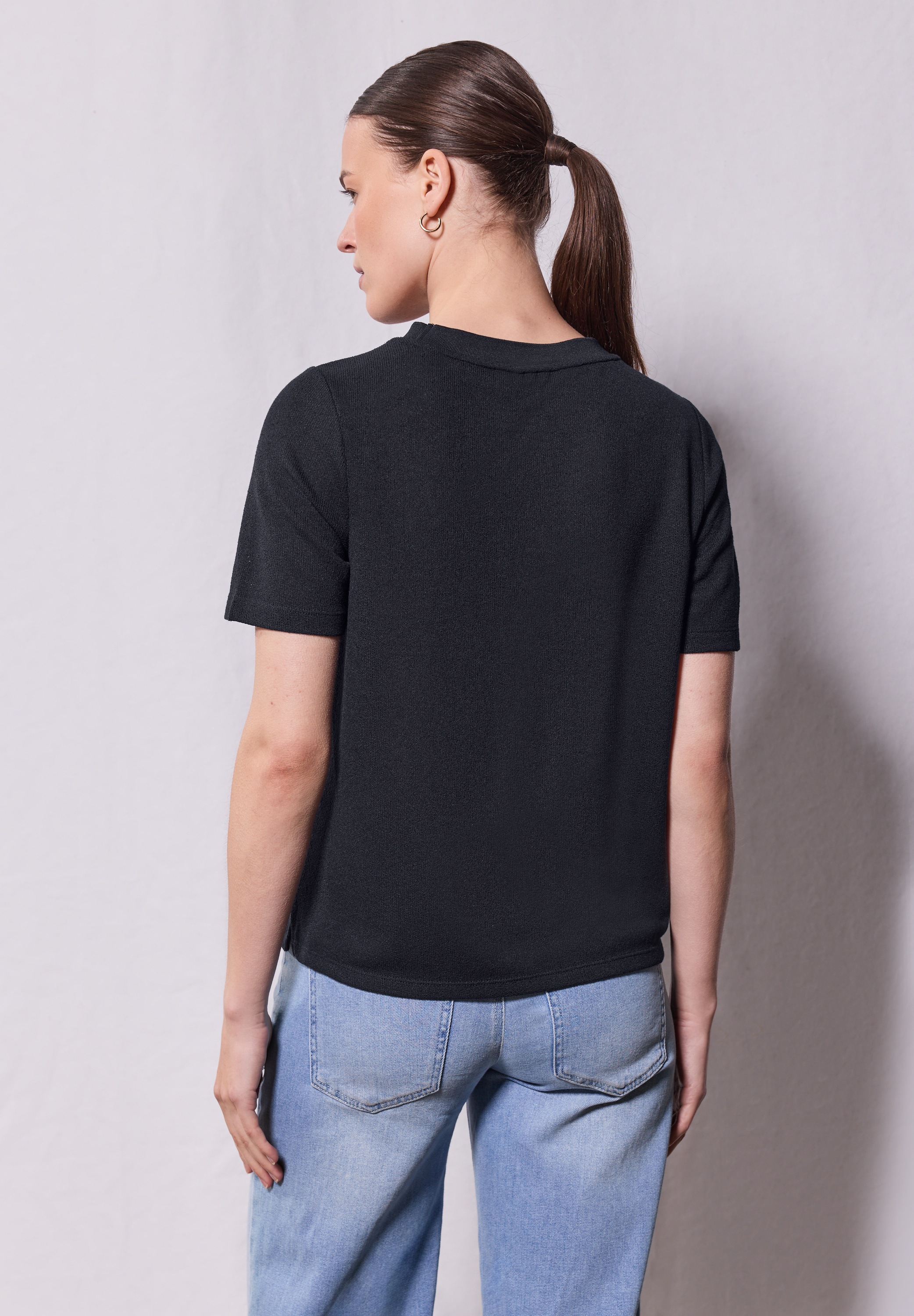 STREET ONE STUDIO T-Shirt, aus elastischem Materialmix günstig online kaufen