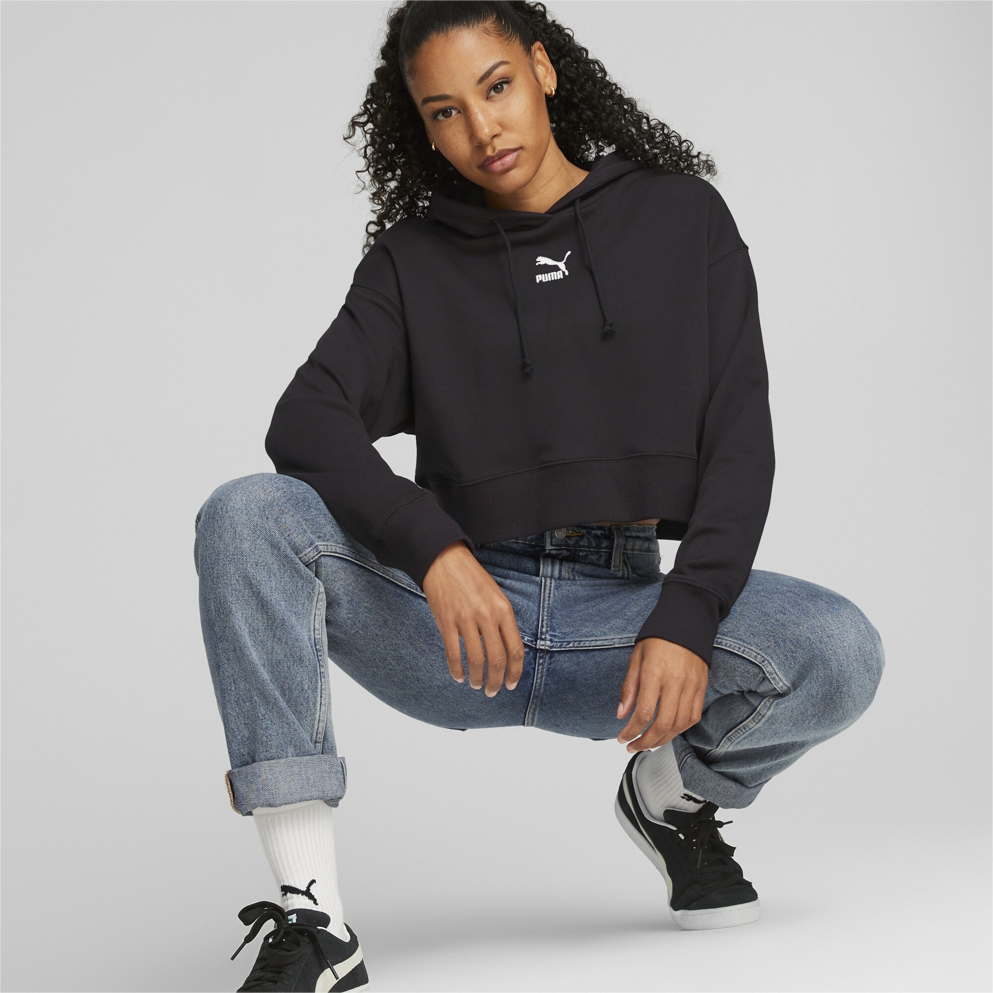 PUMA Sweatshirt »Classics Cropped Hoodie Damen«