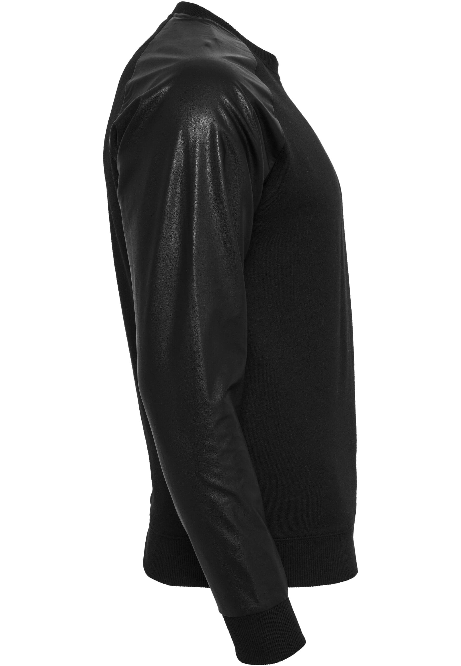 URBAN CLASSICS Rundhalspullover »Urban Classics Herren Raglan Leather Imitation Crew«, (1 tlg.)