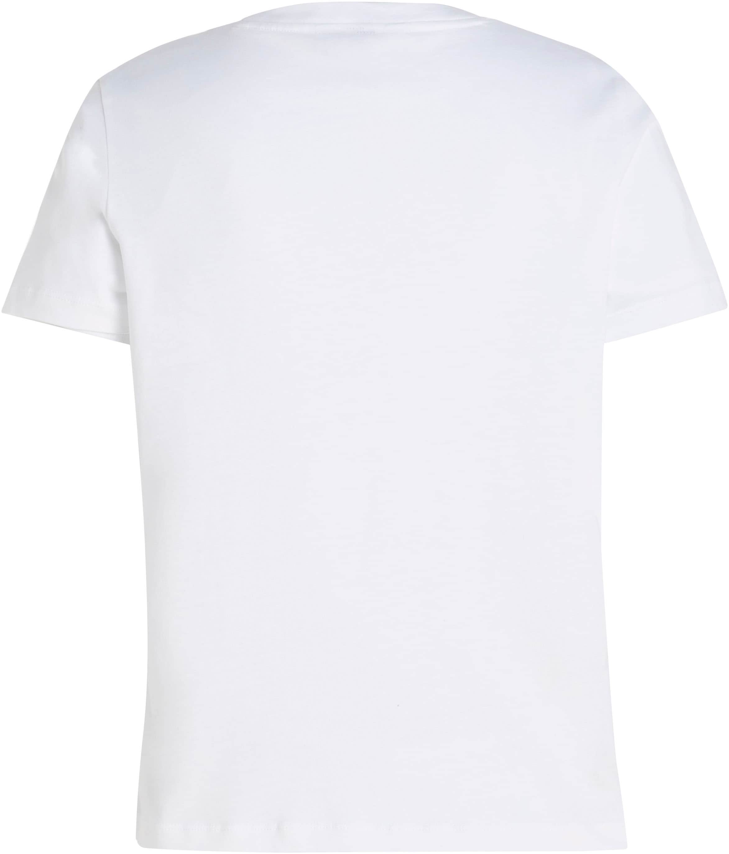 Tommy Hilfiger T-Shirt »REG CORP LOGO C-NK mit Logoschriftzug und Stickerei«, meliert, casual, regular fit, Baumwolle, Rundhals