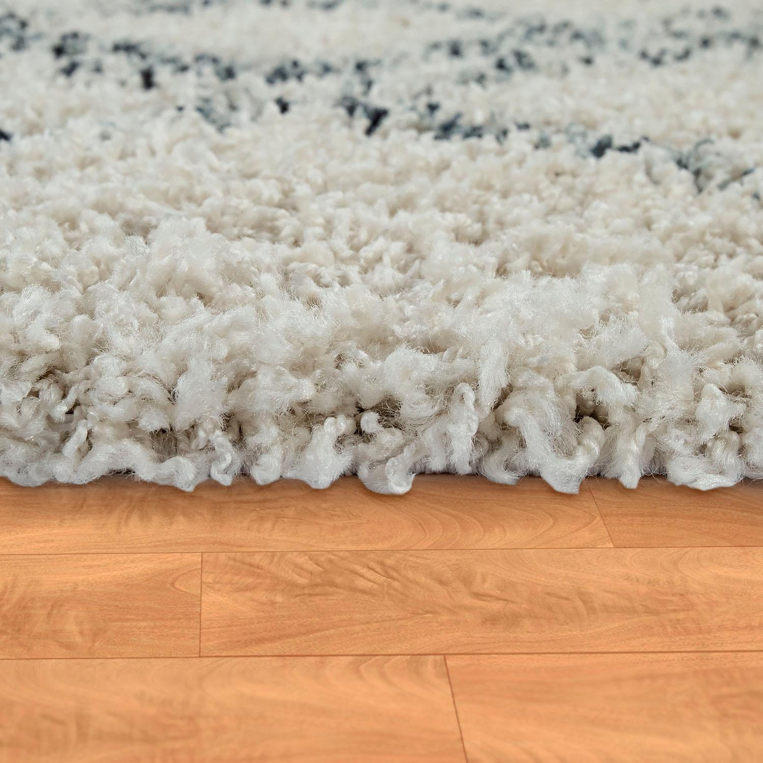 Paco Home Hochflor-Teppich »Nador 751«, rechteckig, weicher Shaggy mit Rauten Design und Fransen