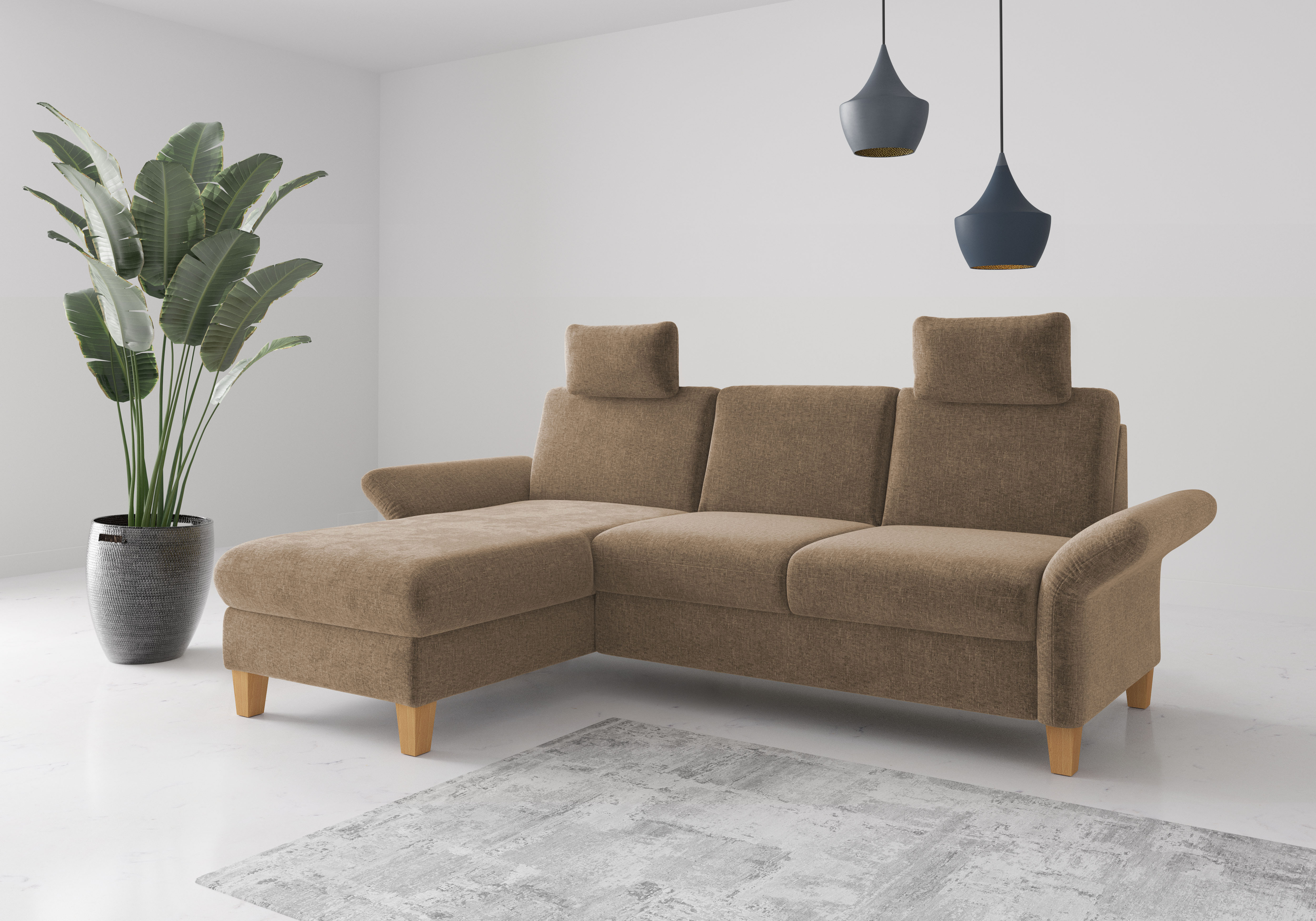 OTTO home Ecksofa "Rochelle, L-Form" wahlweise mit Armteilverstellung, Schlaffunktion und Bettkasten