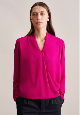 Wickelbluse »Schwarze Rose«, Langarm V-Neck Uni