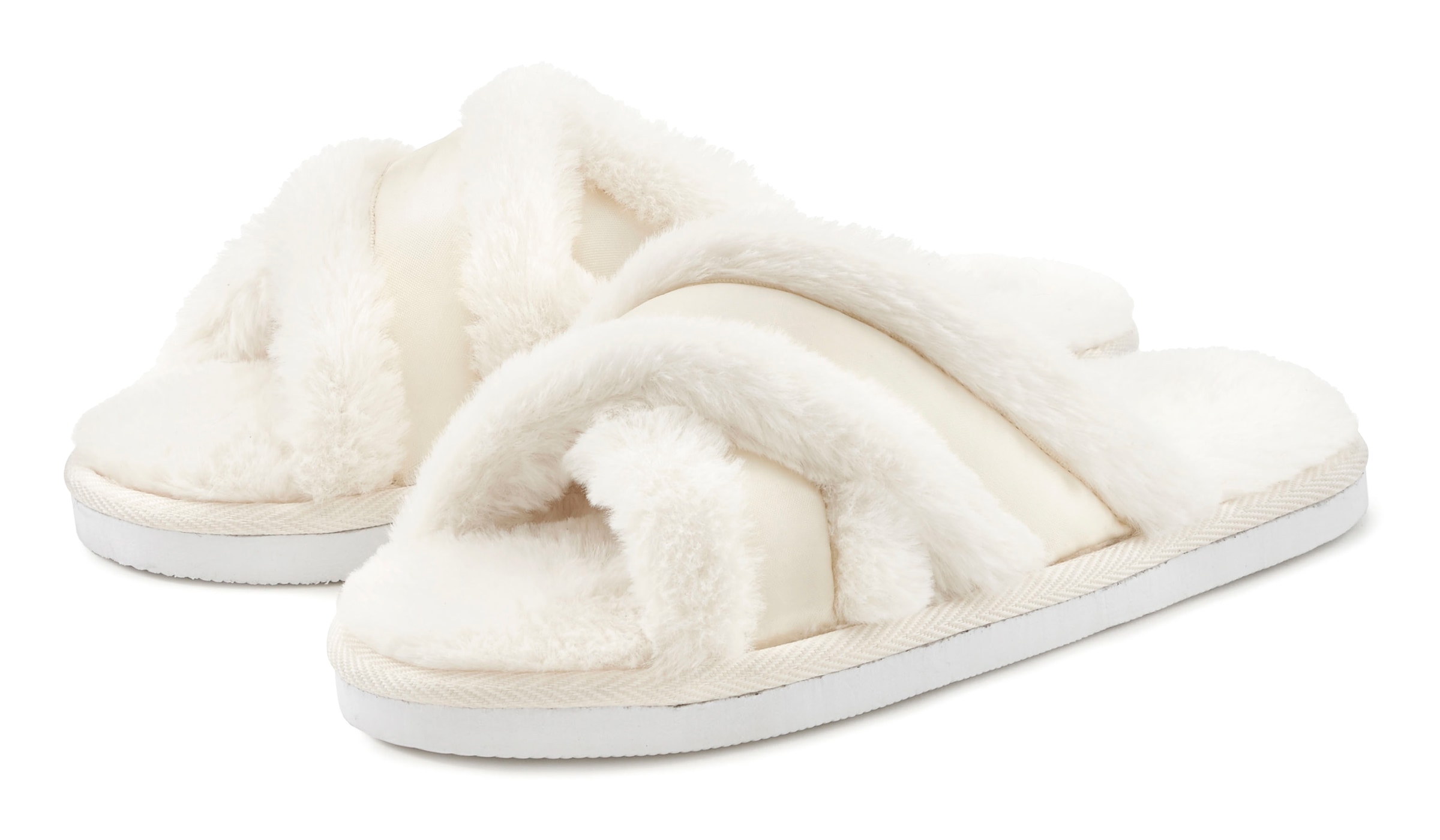 Vivance Dreams by Lascana Pantolette "Hausschuh, Pantoffel, Mule, offener Schuh," mit Kreuzbandage VEGAN