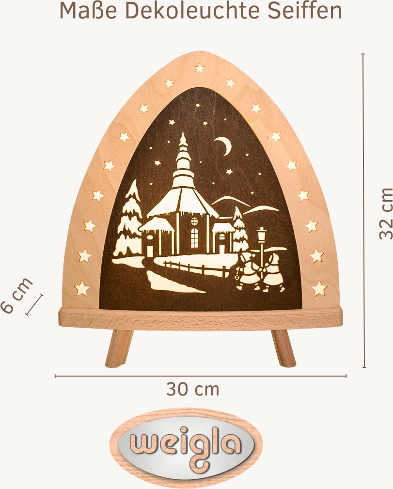 Weigla Lichterbogen "LED Seiffen, Dekolampe aus Holz, NATUR-BRAUN, Made in günstig online kaufen