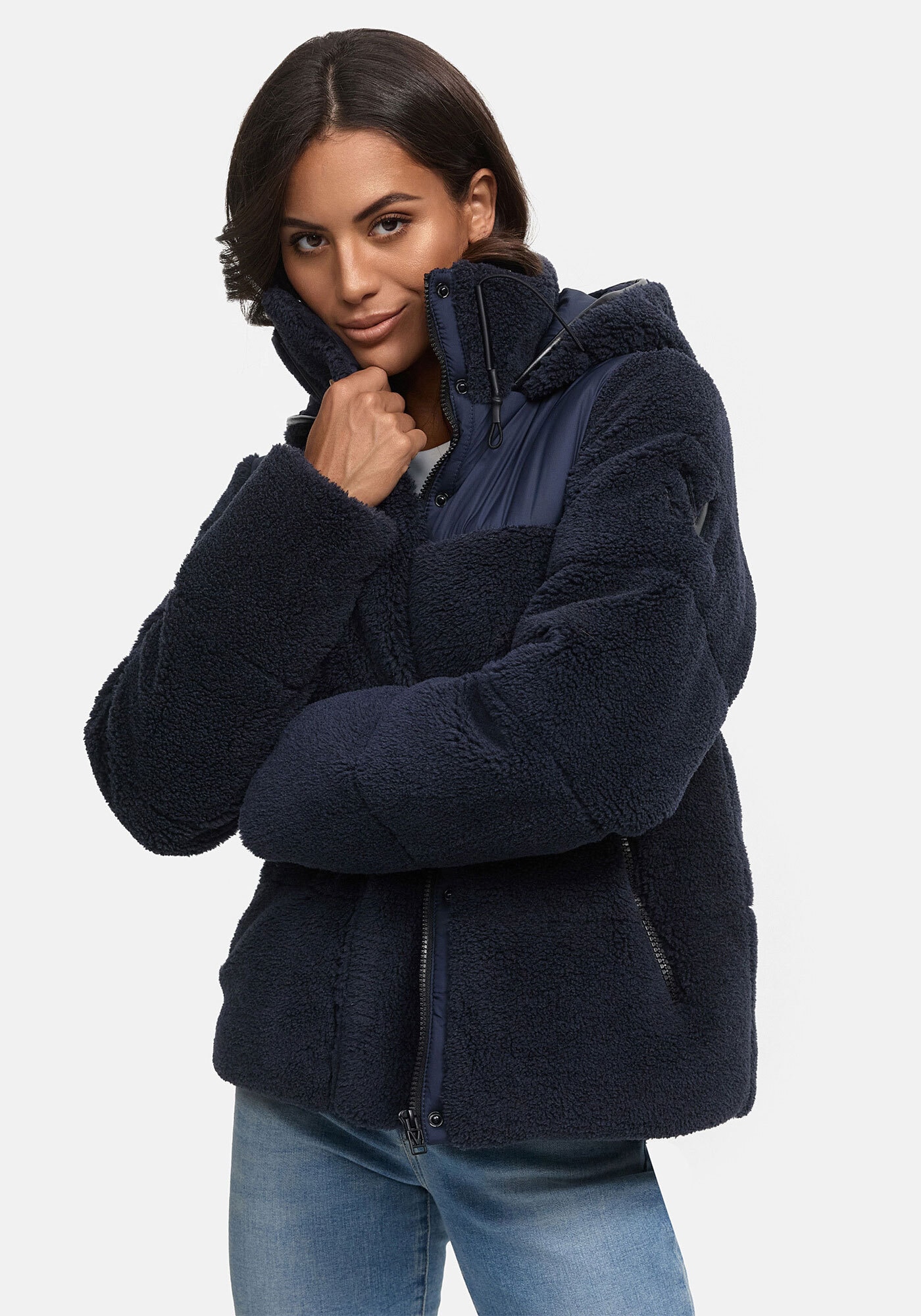 Marikoo Winterjacke »Kaguraa«, warme Teddyfell Sherpa Jacke