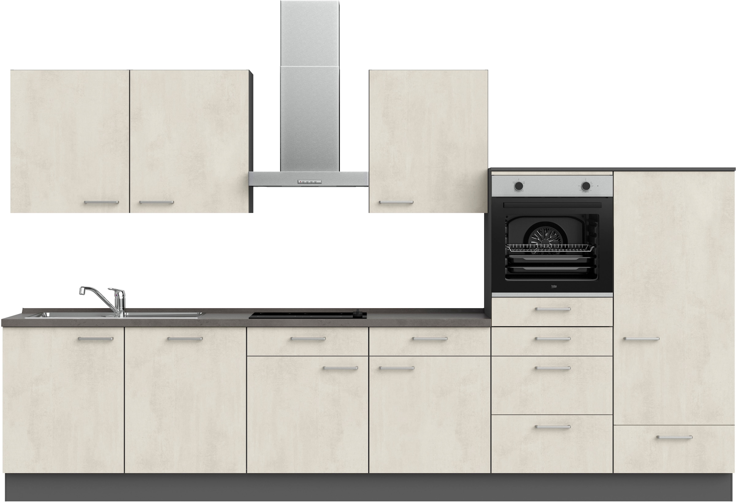 nobilia Küchenzeile ""Riva I", NEU: individuell anpassbar mit gratis Profi-Beratung" vormontiert, Breite 360 cm, Ausrichtung wählbar, wahlw. mit E-Geräten