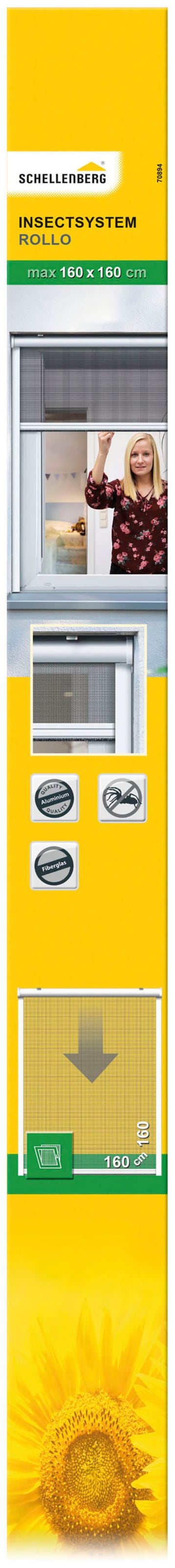 SCHELLENBERG Insektenschutzrollo »für Fenster, Fiberglas Fliegengitter mit Aluminium Rahmen«, Insektenschutz, mit Bohren, in verschiedenen Farben und Größen erhältlich
