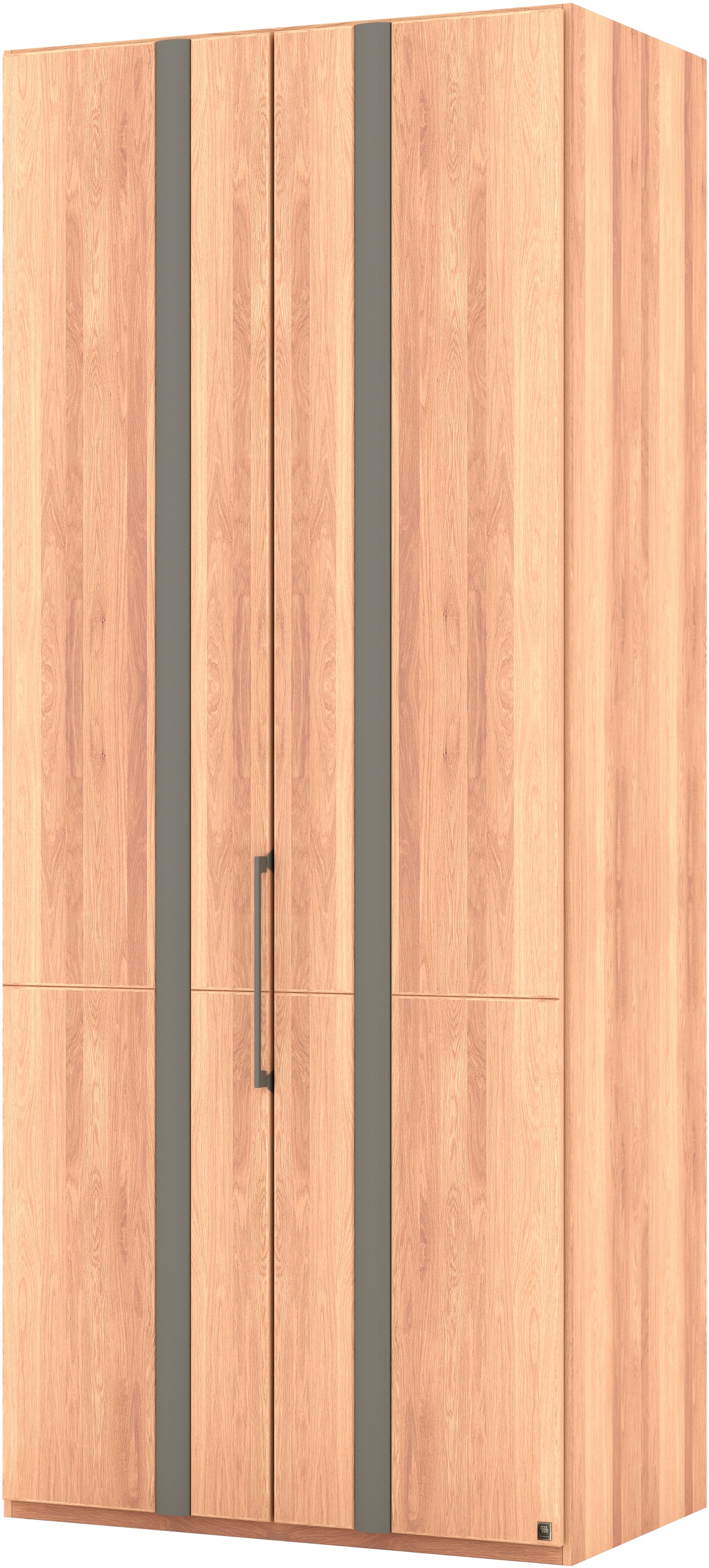 Musterring Kleiderschrank »Sorrent, Kleiderschrank, teilmassiv Eiche« mit Türdämpfern, in 5 Breiten & 2 Höhen, extra Böden, MADE IN GERMANY,  Türen in Eiche massiv mit Absetzung in Schiefer, verschiedene Maße