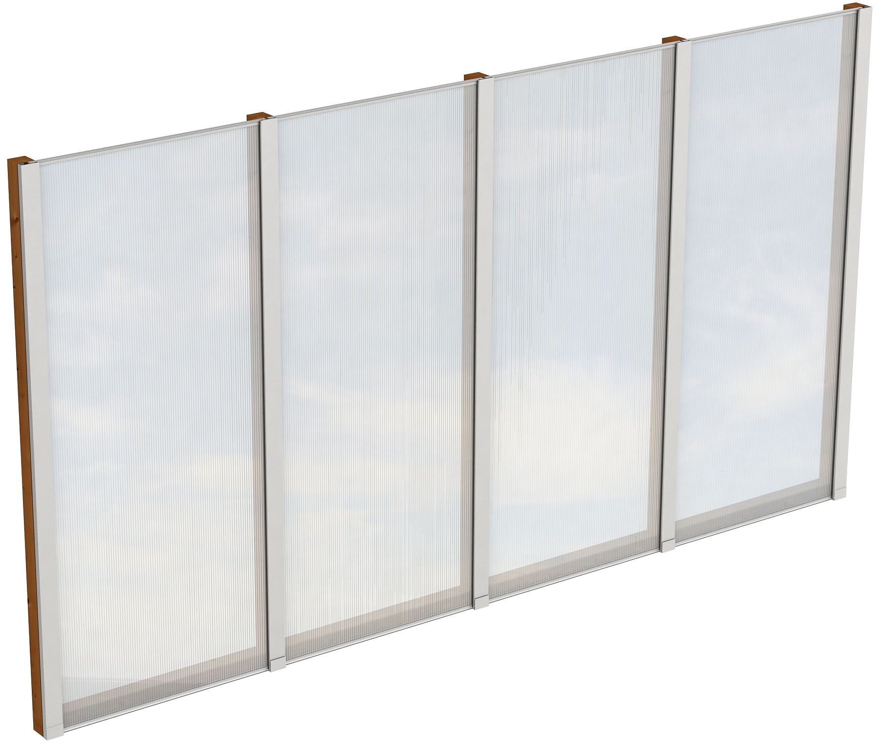 Carport-Seitenwand SKANHOLZ, B:343cm H:200cm, braun, Holzwerkstoff, Gartenhaus-Seitenwände, m. Polycarbonat, freistehend