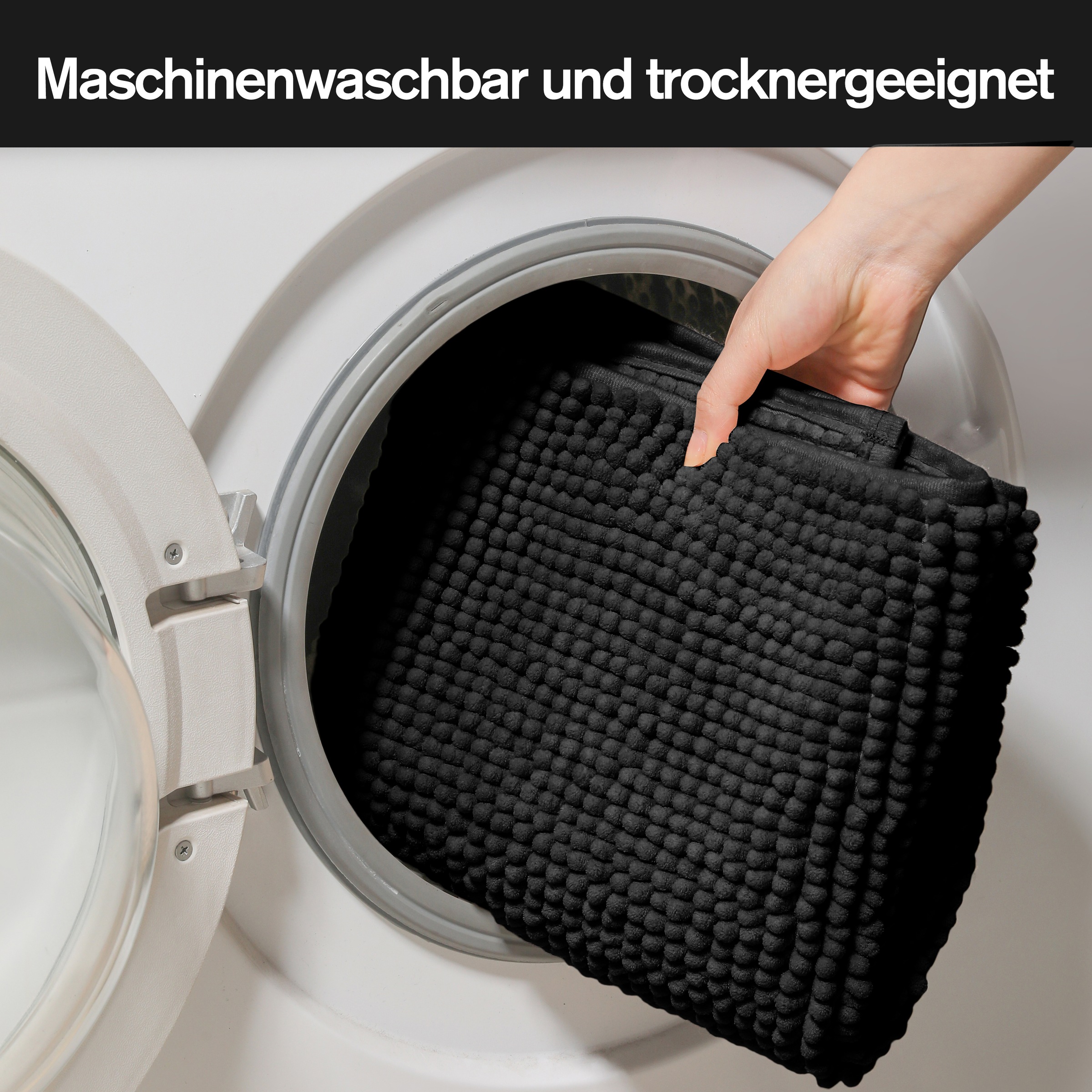 my home Badematte »Vanessa Chenille, Badvorleger, Badezimmer Teppich, Duschvorleger«, beidseitig nutzbar-strapazierfähig-fußbodenheizungsgeeignet-schnell trocknend, Uni Farben, besonders weich
