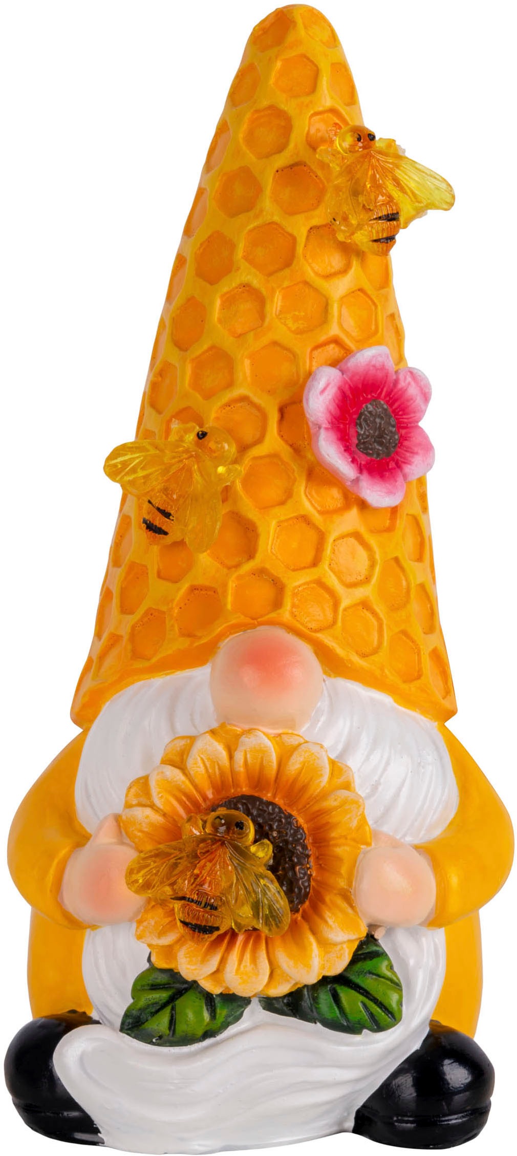 Thumbnail - näve LED Solarleuchte "Abby" LED-Modul 2 Stk. Warmweiß 2er Set Wichtel, gelb/bunt, mit Bienchen und Blümchen, warmweiß