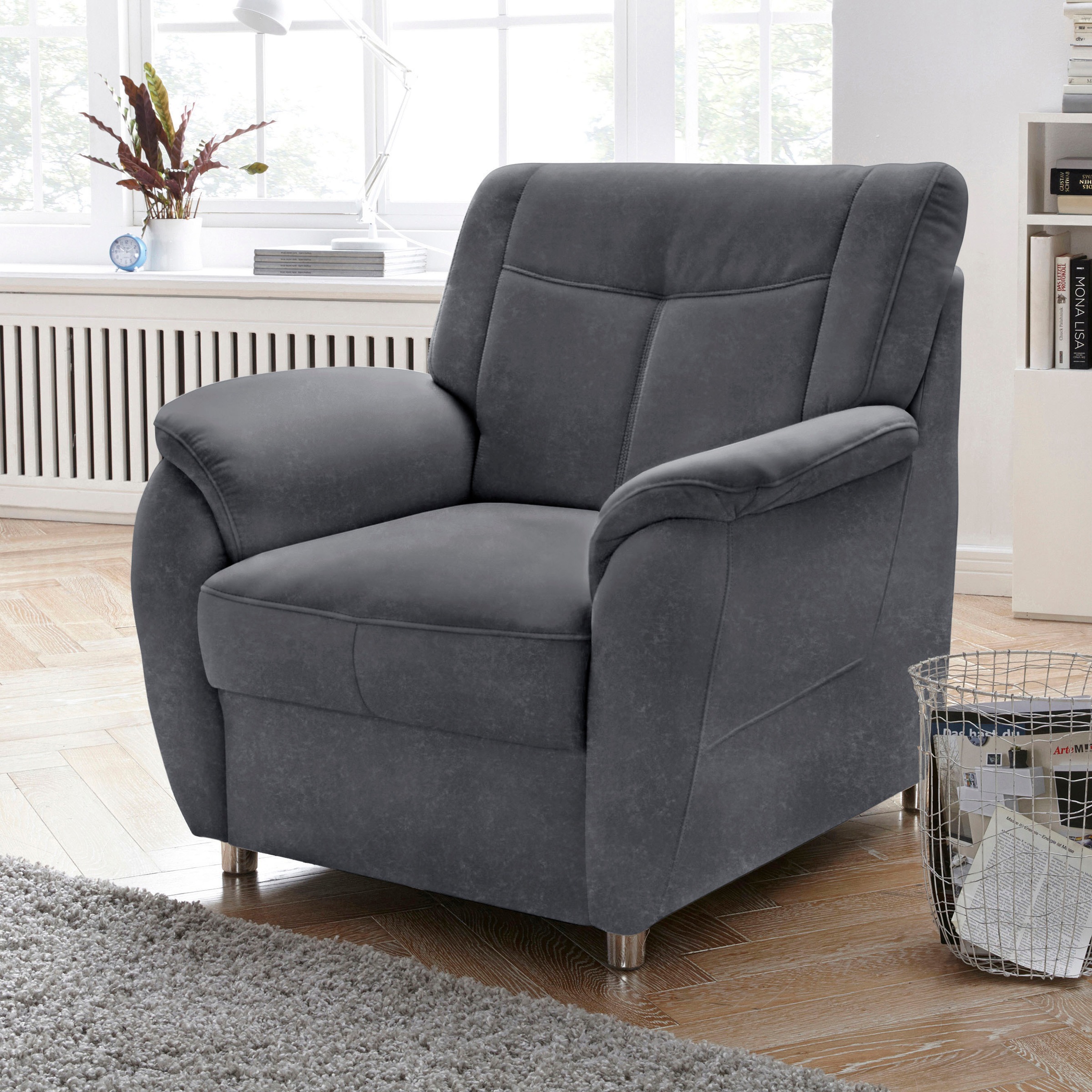 sit&more Sessel "Sonoma, B: 95 cm, Federkern-Polsterung, komfortable Sitzhöhe 45 cm" Frei im Raum stellbar, individuell kombinierbar, modernes Design