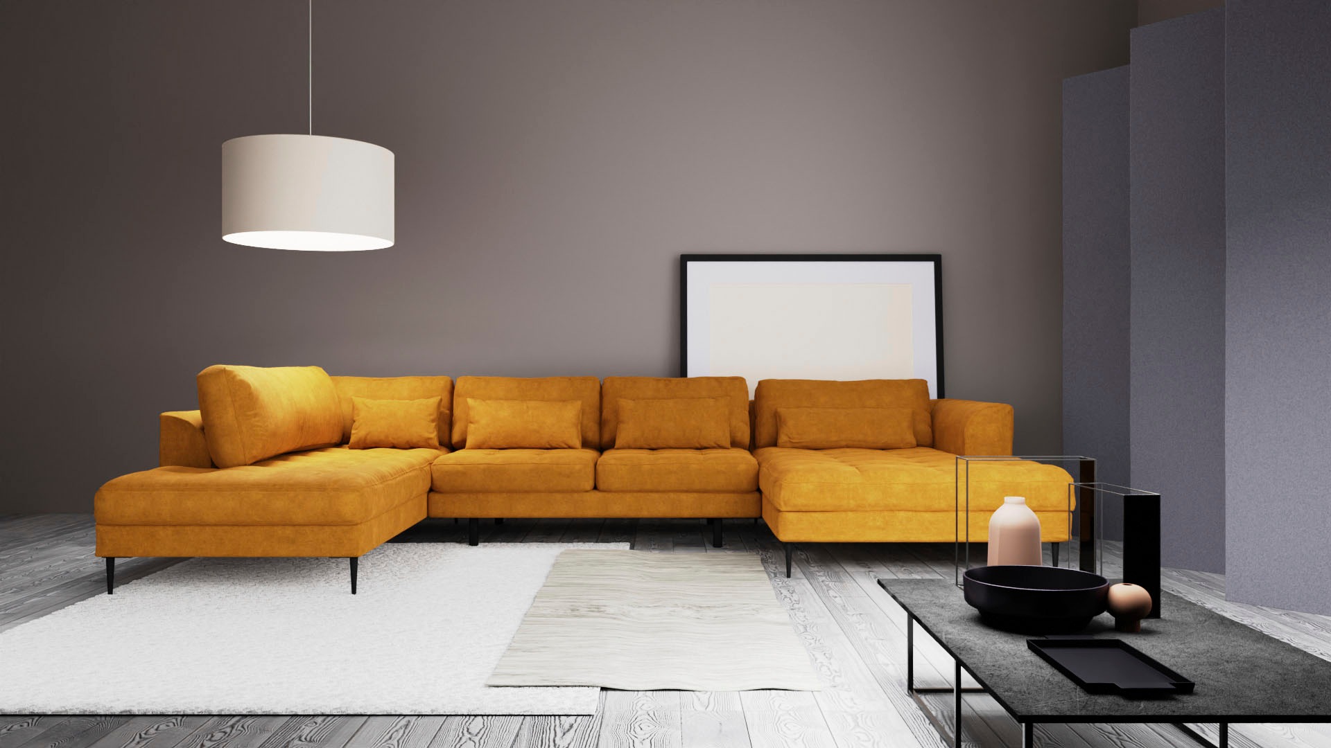 TRENDMANUFAKTUR Wohnlandschaft "Luzi, gemütliches Sofa, extra viel Platz, v günstig online kaufen