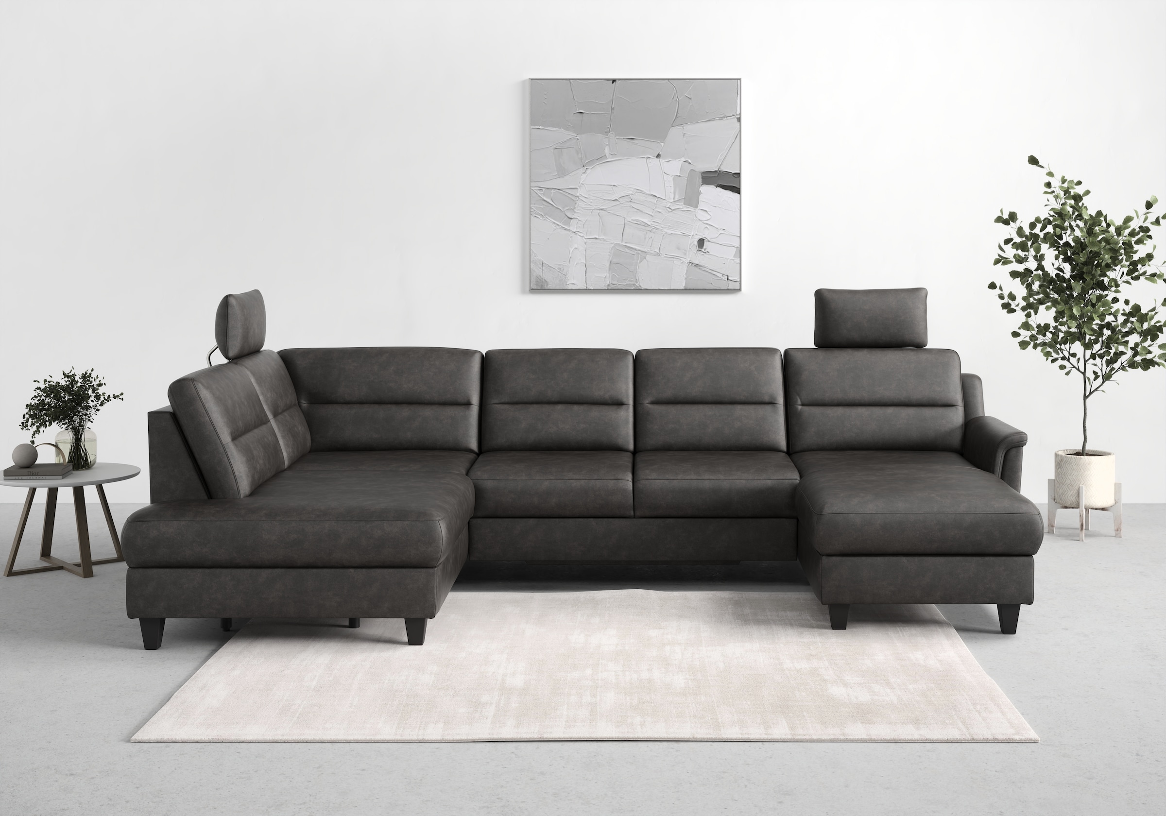 sit&more Wohnlandschaft "Farö U-Form" inklusive Federkern, wahlweise mit Schlaffunktion und Bettkasten