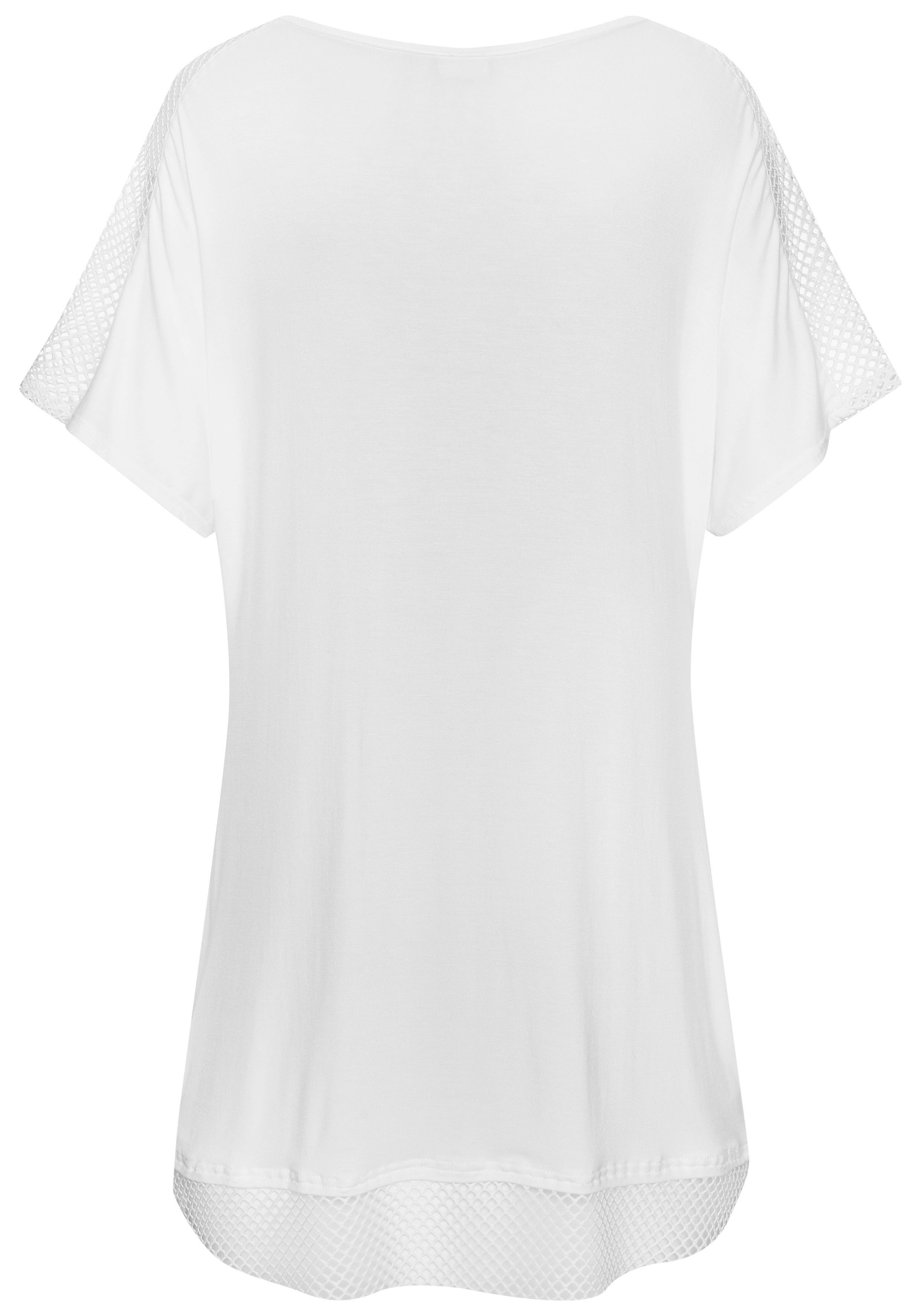 Thumbnail - LASCANA Longshirt mit Mesheinsätzen, Shirtkleid, Strandkleid, lockere Passform