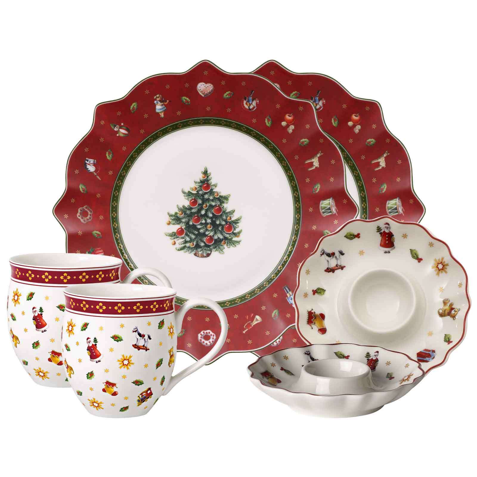 Villeroy & Boch Geschirr-Set "Frühstücks-Set Toys Delight 6er Set rot" Handwäsche wird empfohlen
