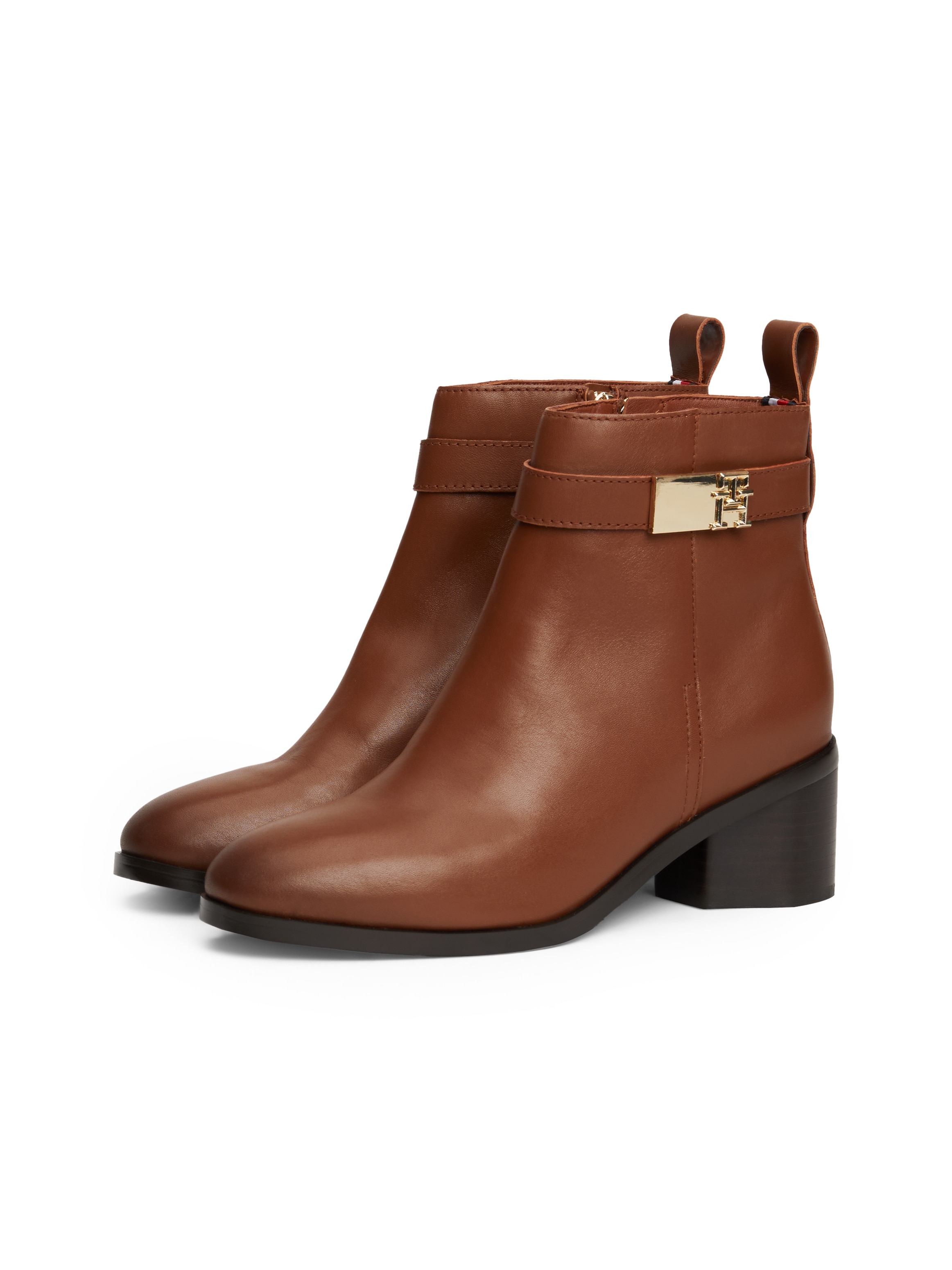 Stiefelette »TH LOGO MID HEEL BOOTIE«, Blockabsatz, Ankleboots, Businesschuh,...