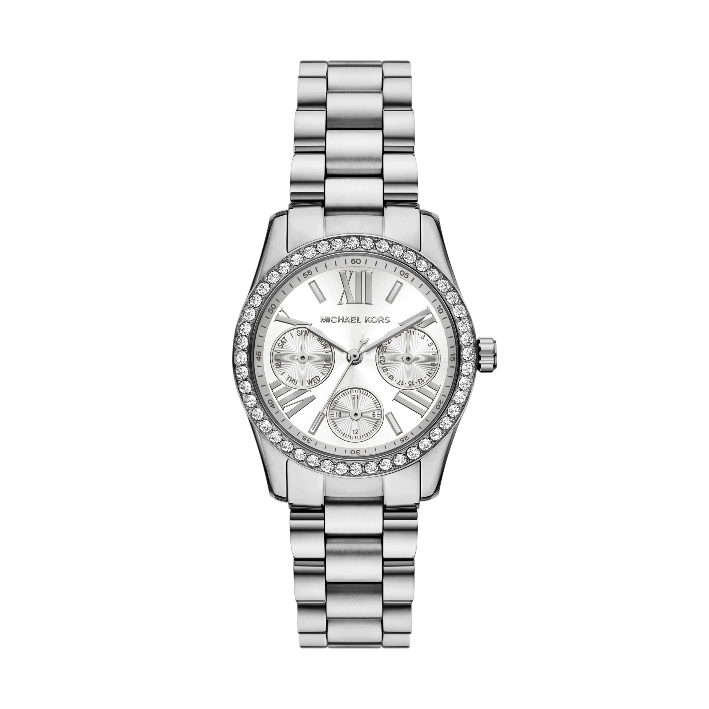 Quarzuhr MICHAEL KORS "LEXINGTON", edelstahlfarben, silberfarben, Armbanduhren, Damen, Quarzuhr, Armbanduhr, Damenuhr, Edelstahlarmband, analog, Tag, Wochentag 2
