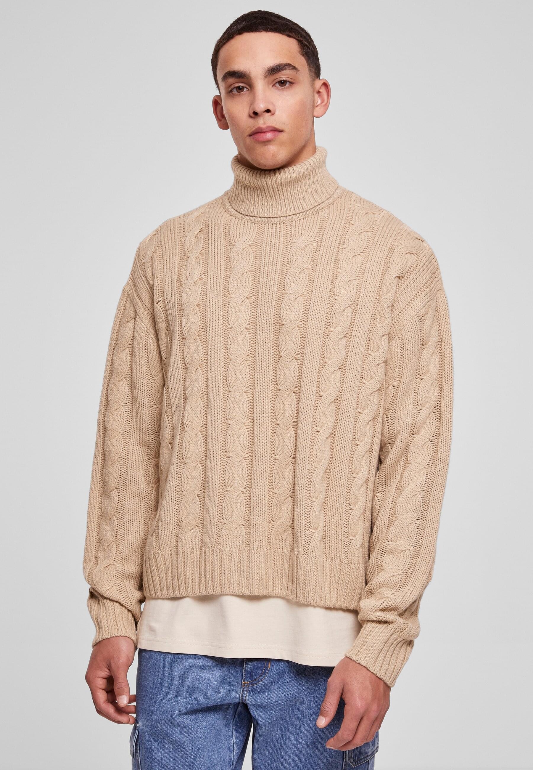 URBAN CLASSICS Rundhalspullover »Urban Classics Herren Boxy Roll Neck Sweater«, (1 tlg.)
