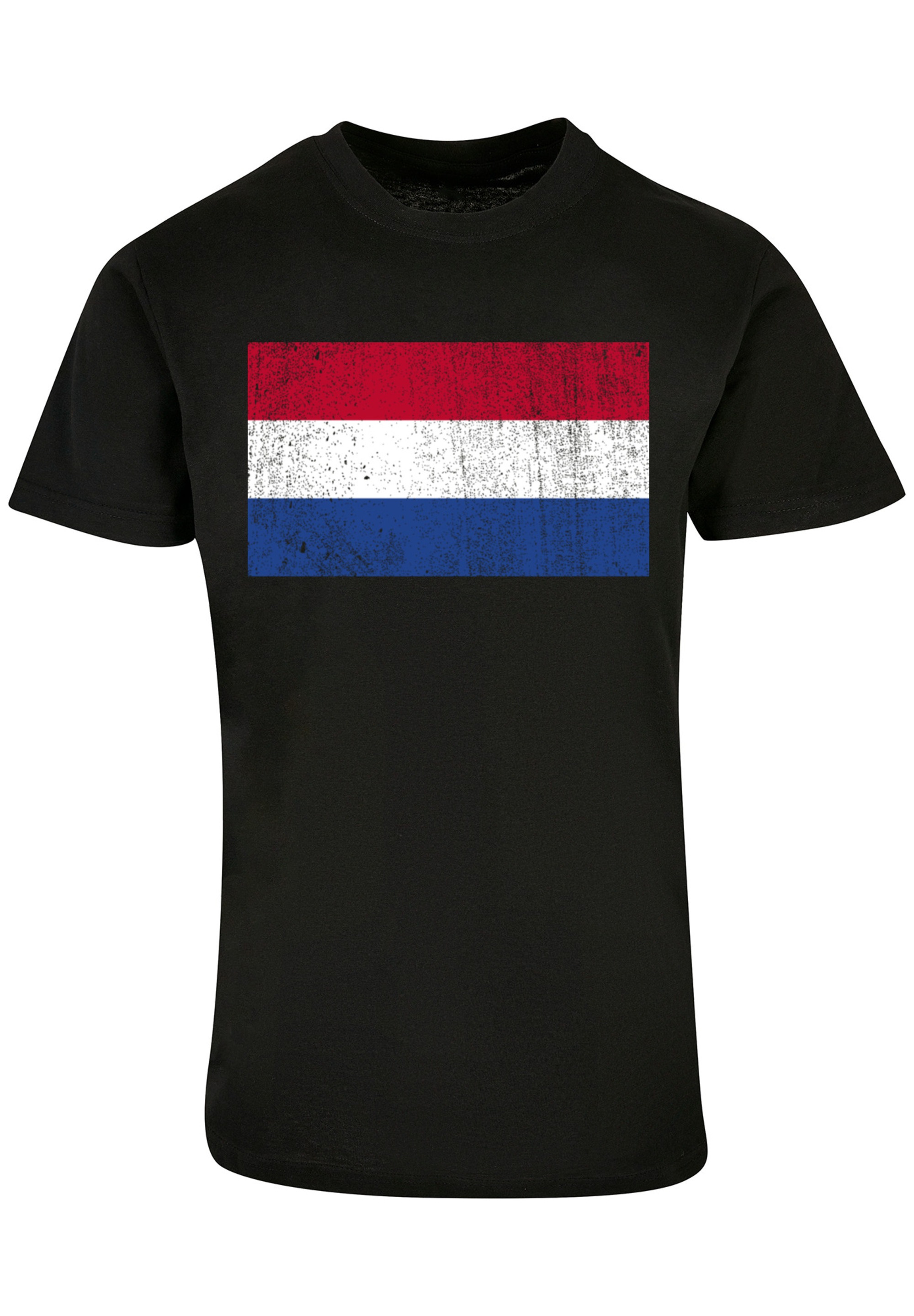 F4NT4STIC T-Shirt "Niederlande Holland Flagge distressed" Print günstig online kaufen
