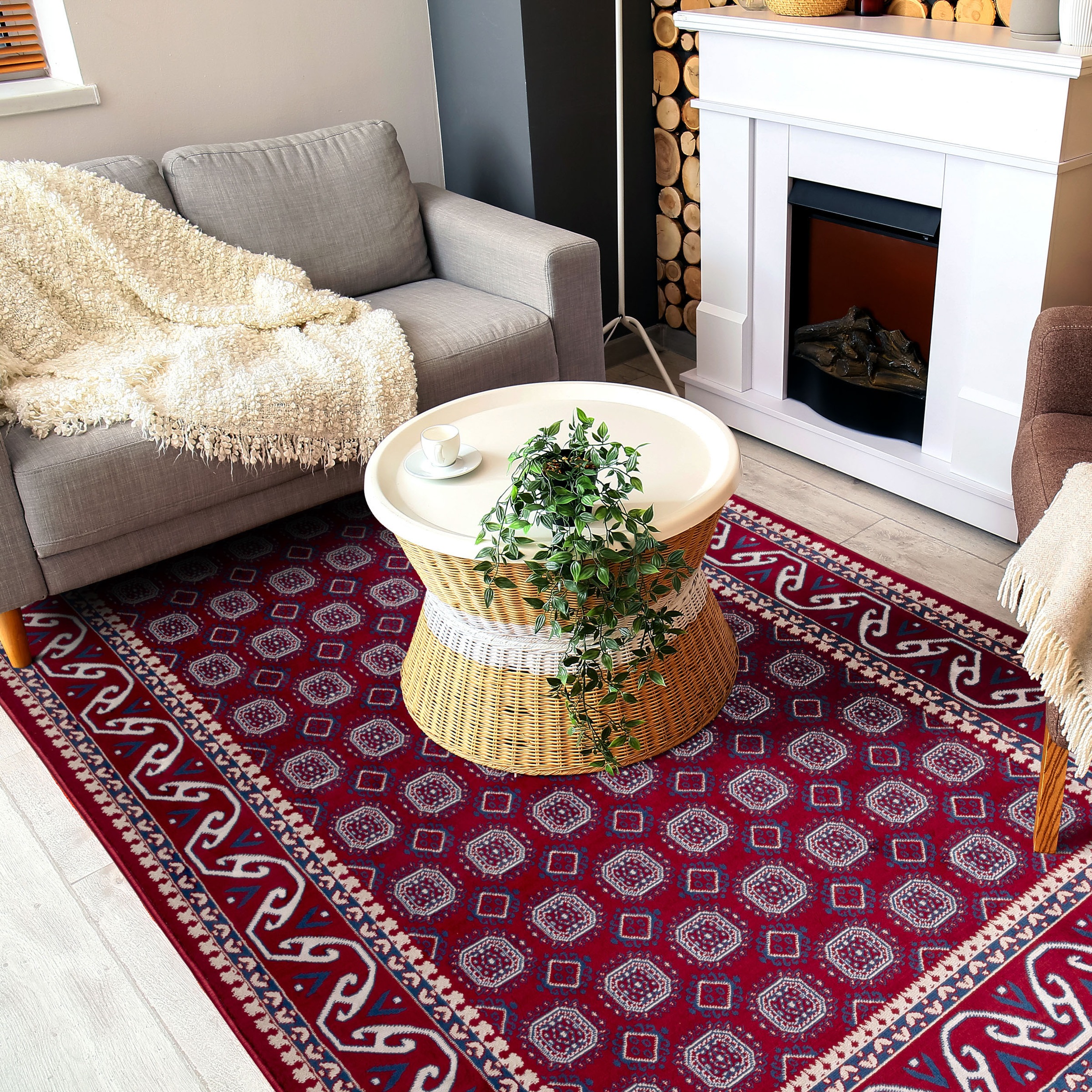 Sehrazat Teppich »Ornament 1358«, rechteckig, 10 mm Höhe, Kurzflor, Orient Ornament Optik, edler Glanz, weicher Flor
