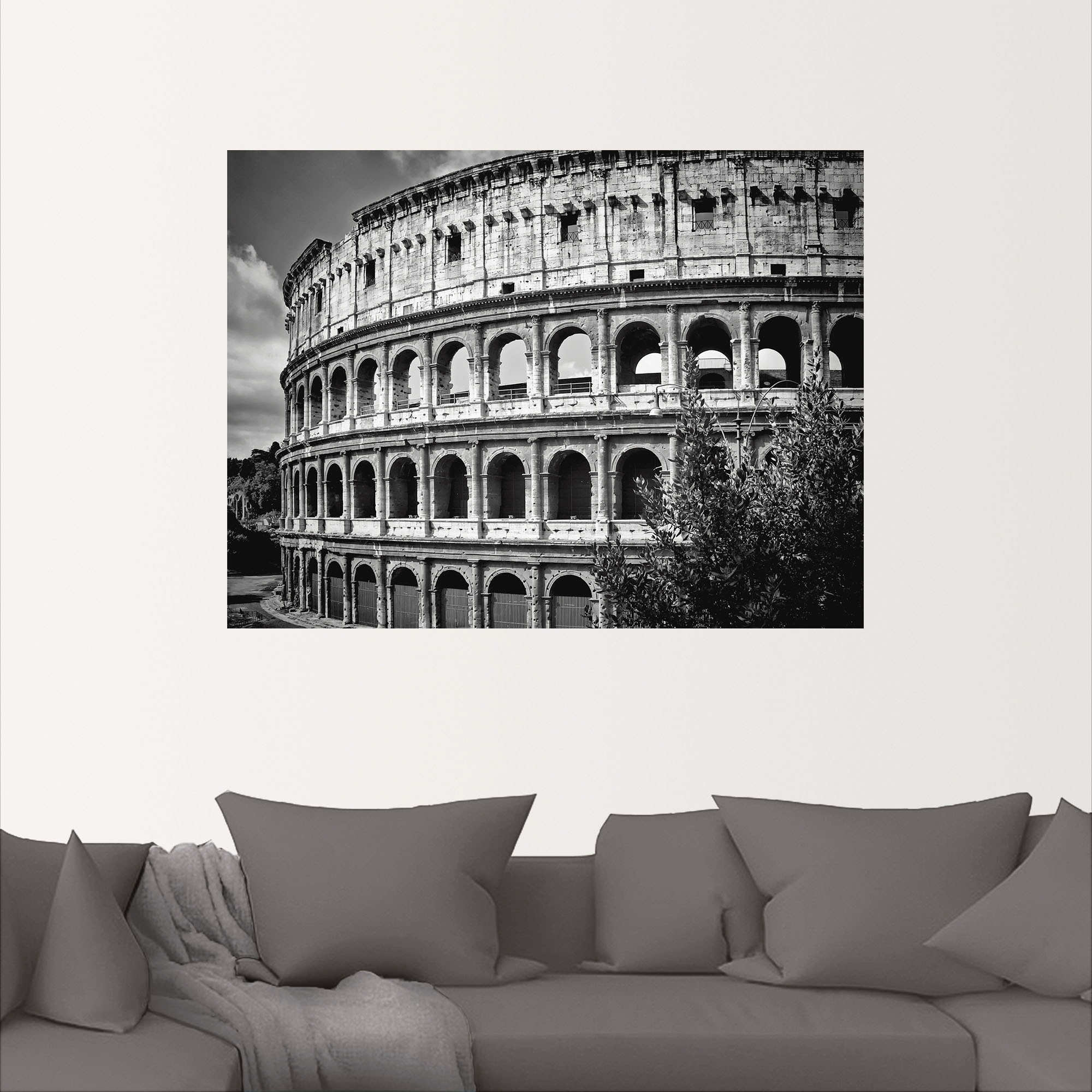 Größen (1 | Poster Wandaufkleber Black oder Alubild, »Rom Friday Kolosseum Rom, in Monochrom«, Wandbild versch. Artland St.), als Leinwandbild, BAUR