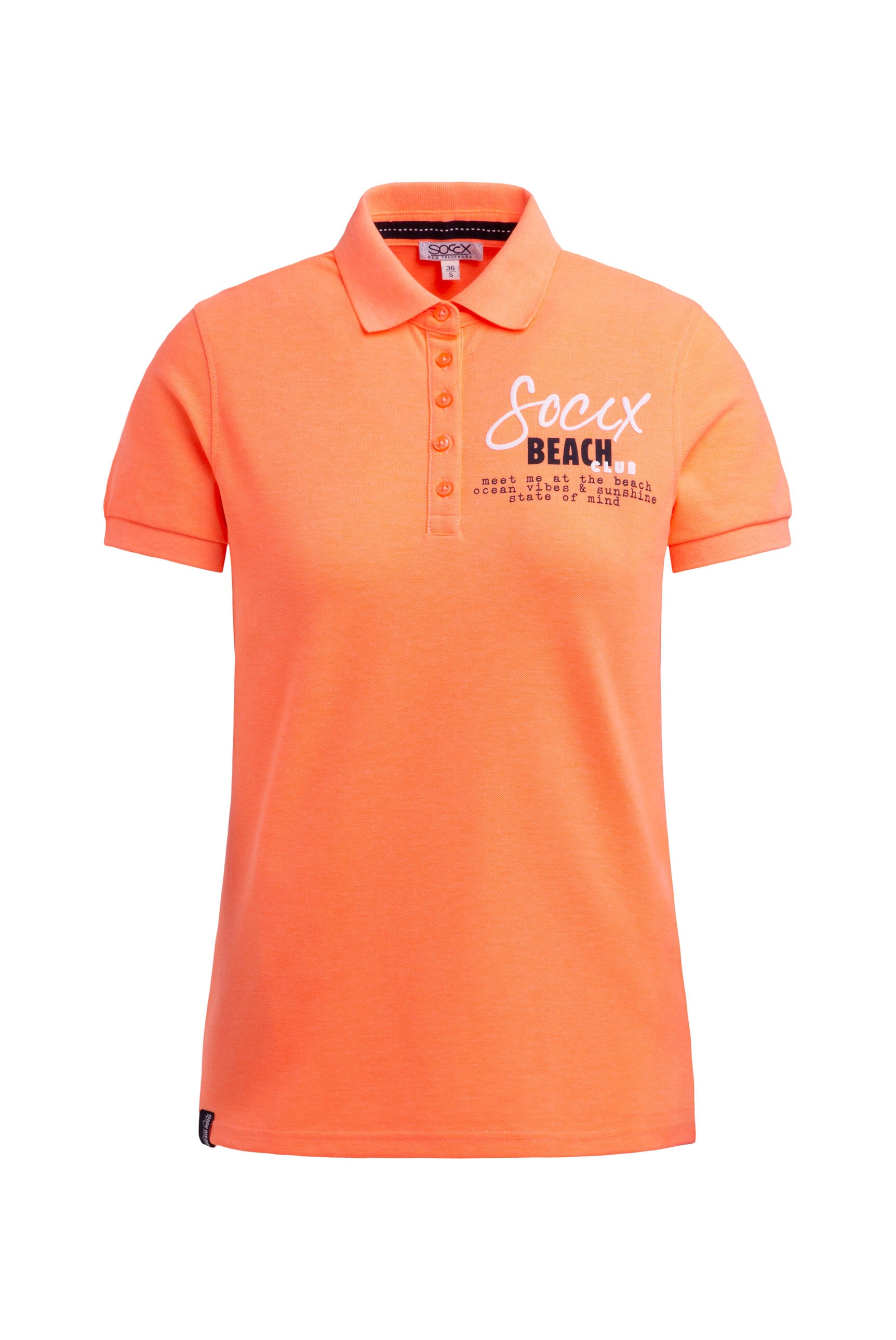 SOCCX Poloshirt mit Puff-Print